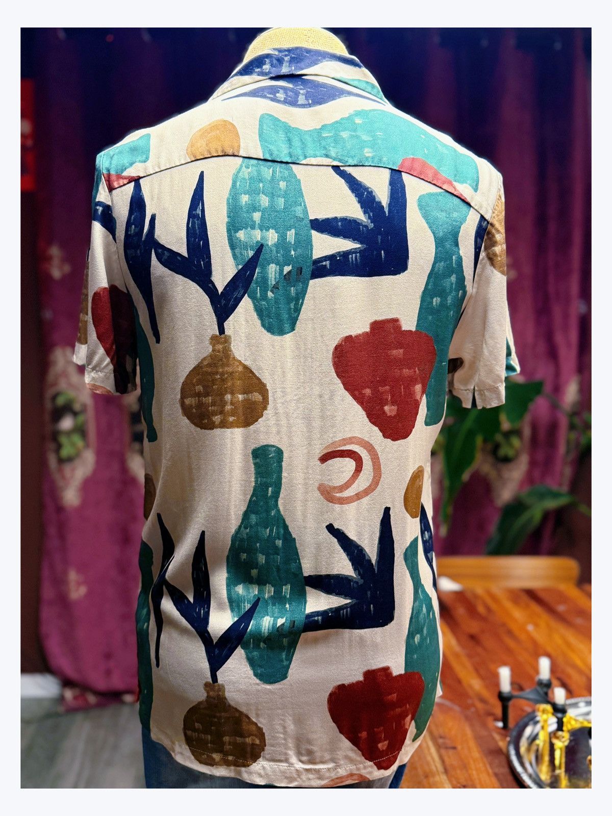 Asos Vintage-Style Abstract Pottery Print Shirt – Unisex M Size US M / EU 48-50 / 2 - 7 Thumbnail