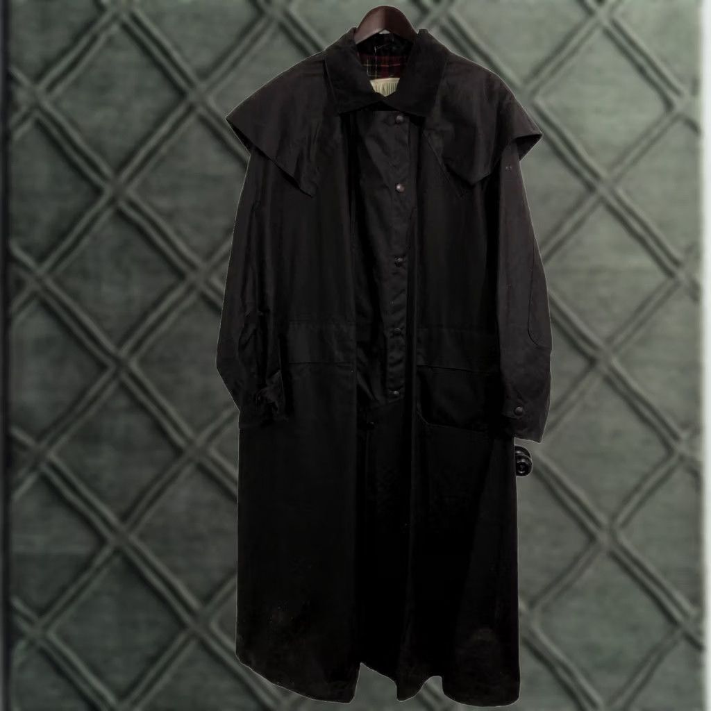 Barbour VINTAGE Barbour Backhouse Waxed Coat 2XL Long Trench Riding Wax Heavy Outerwear - Mocha Black Size US XXL / EU 58 / 5 - 1 Thumbnail
