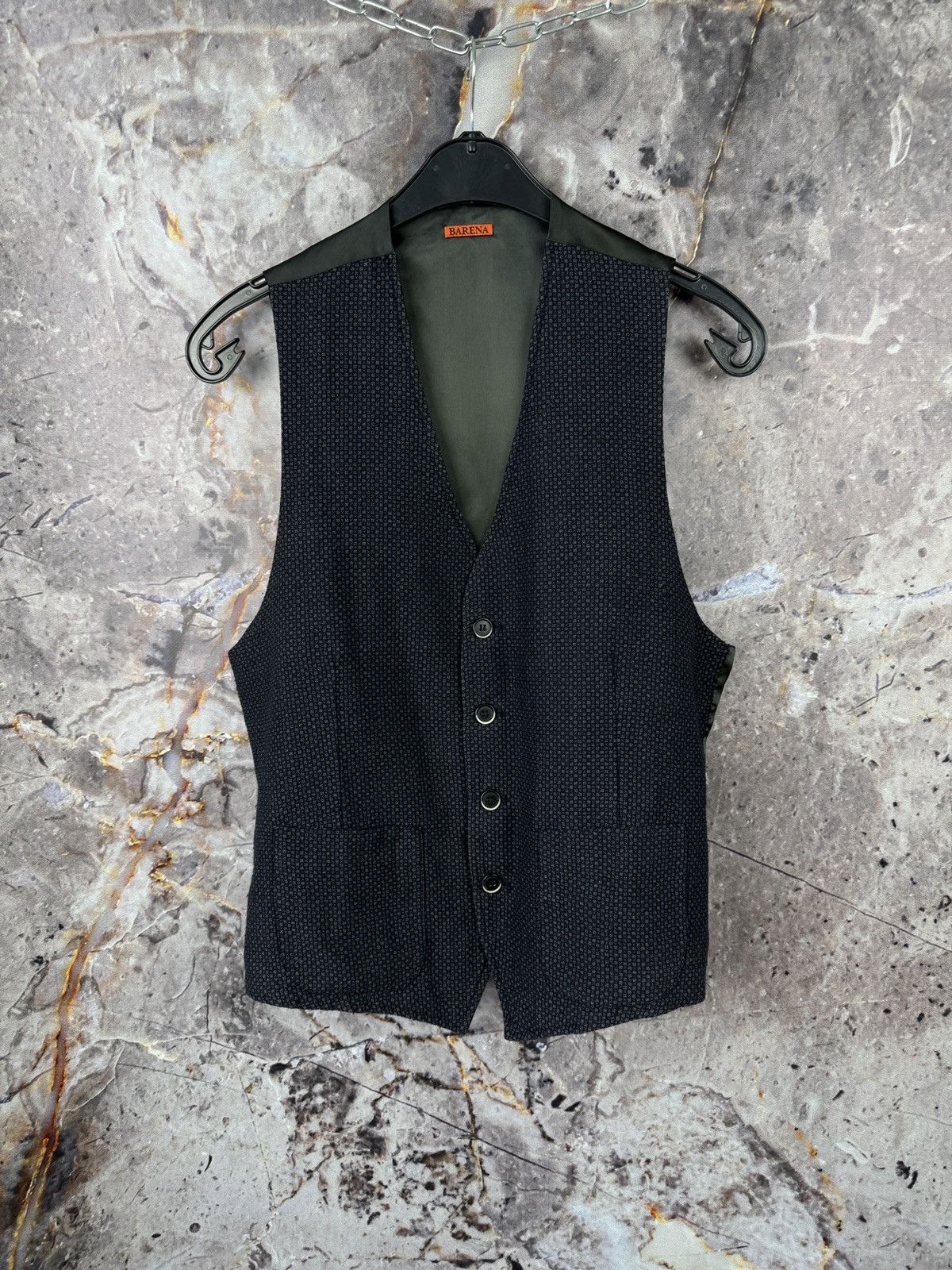 Barena Barena Venezia Men’s Black Button Front Vest Waistcoat Italy Size US XL / EU 56 / 4 - 1 Thumbnail