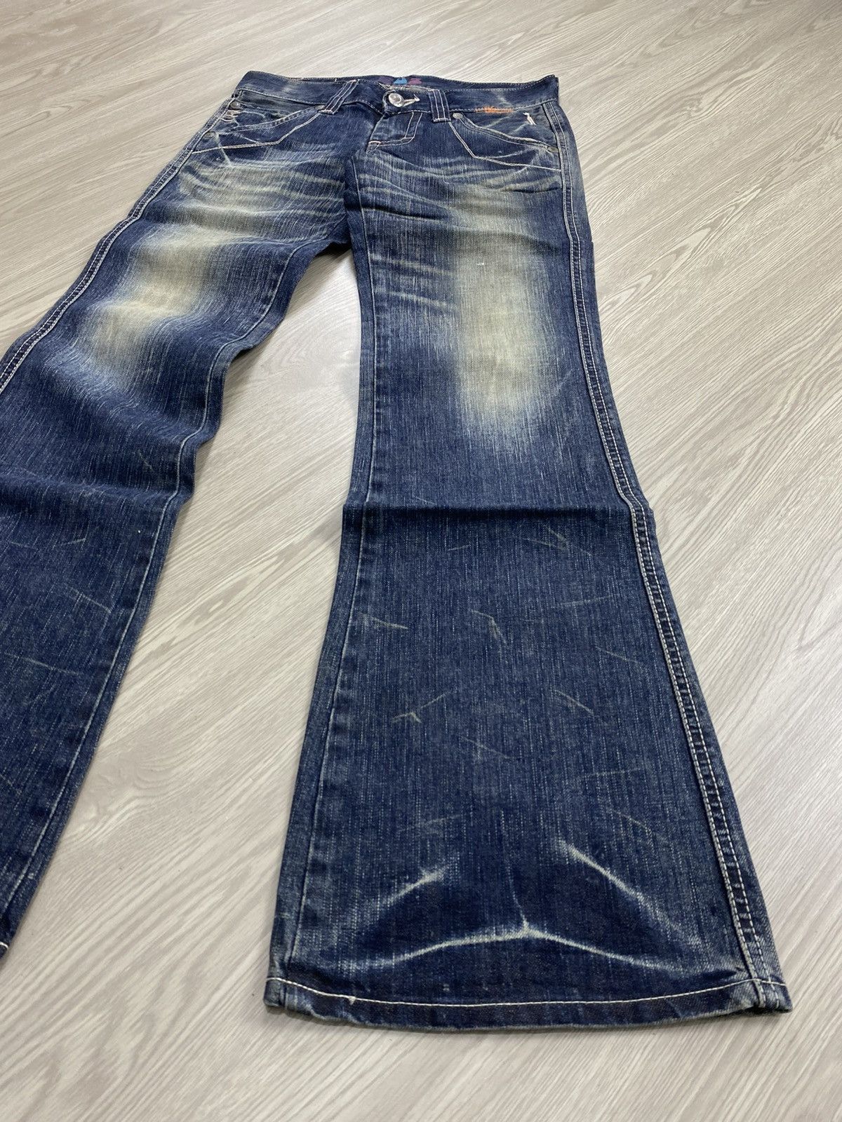 If Six Was Nine Vintage Edwin 503 Whiskered Punk Grunge Lgb Flared Jeans Size US 29 - 4 Thumbnail