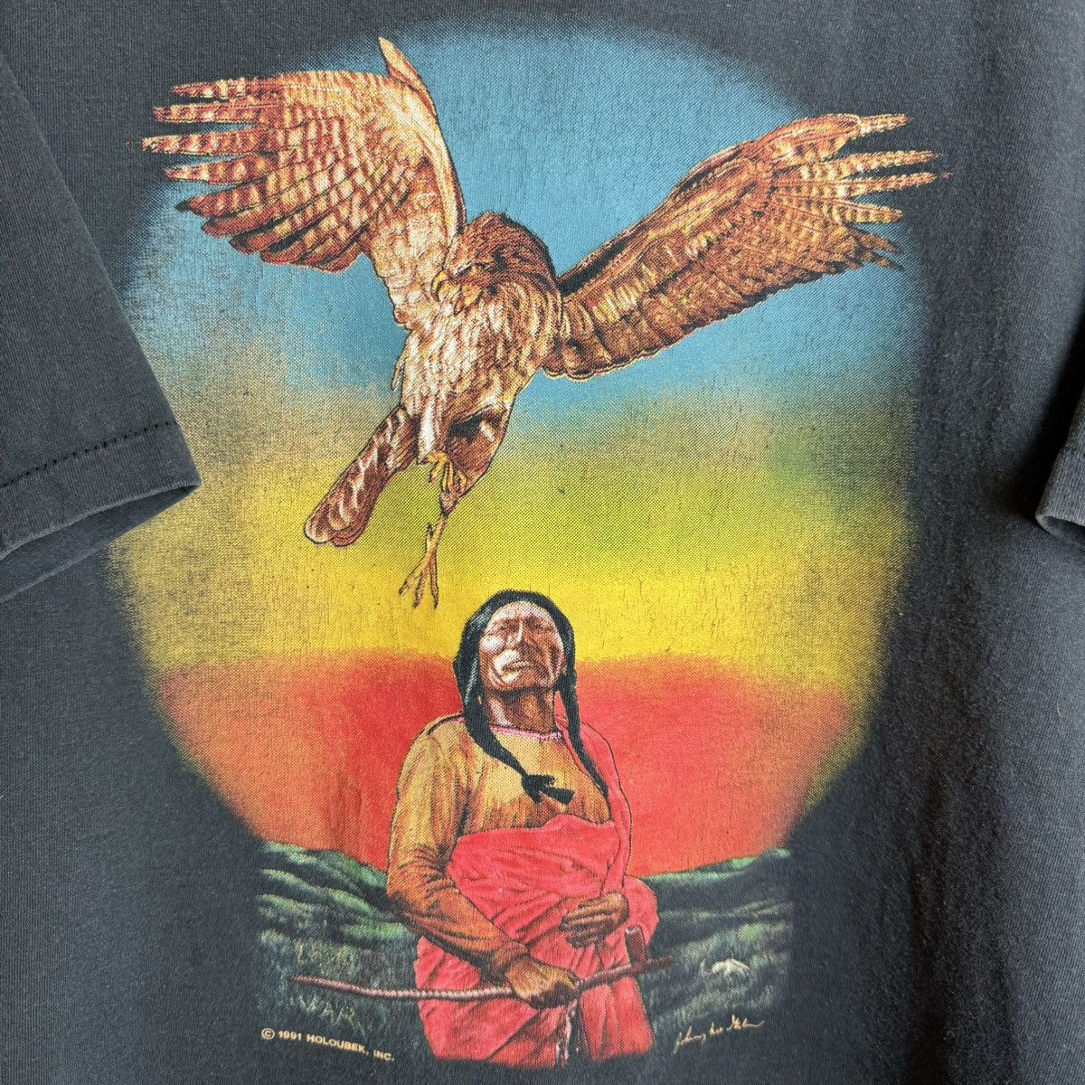 Vintage Vintage Native American/Hawk/Sunset Shirt Size US XL / EU 56 / 4 - 3 Thumbnail