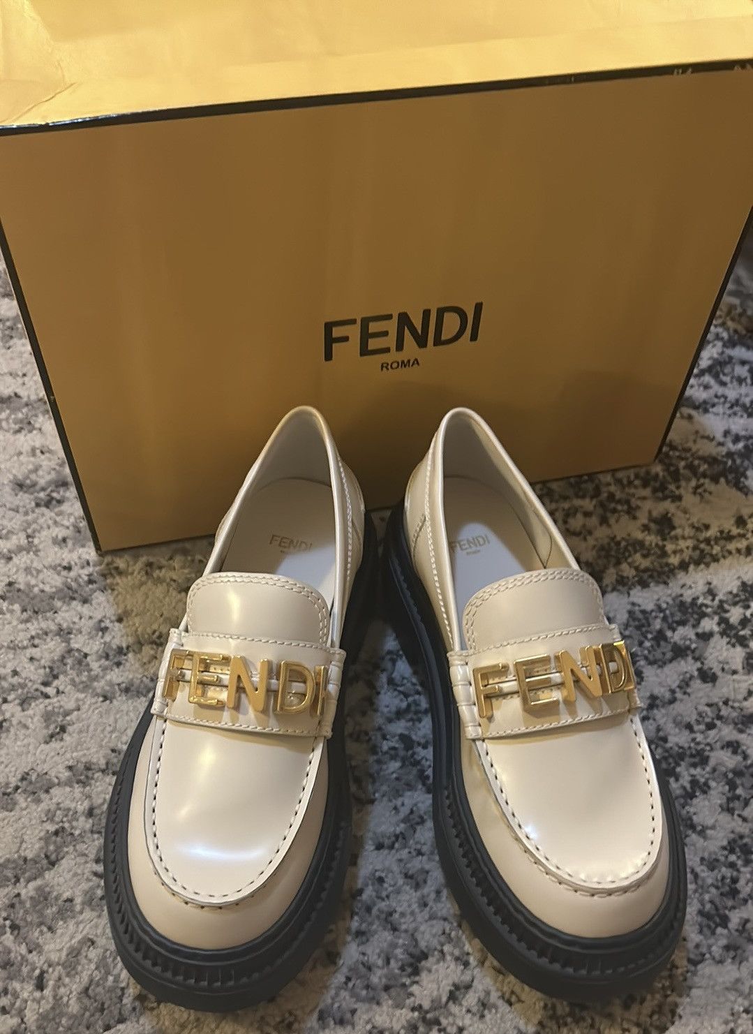 Fendi FENDI Vitello Abrasivato Fendigraphy 50mm Loafers Size US 8 / IT 38 - 3 Thumbnail