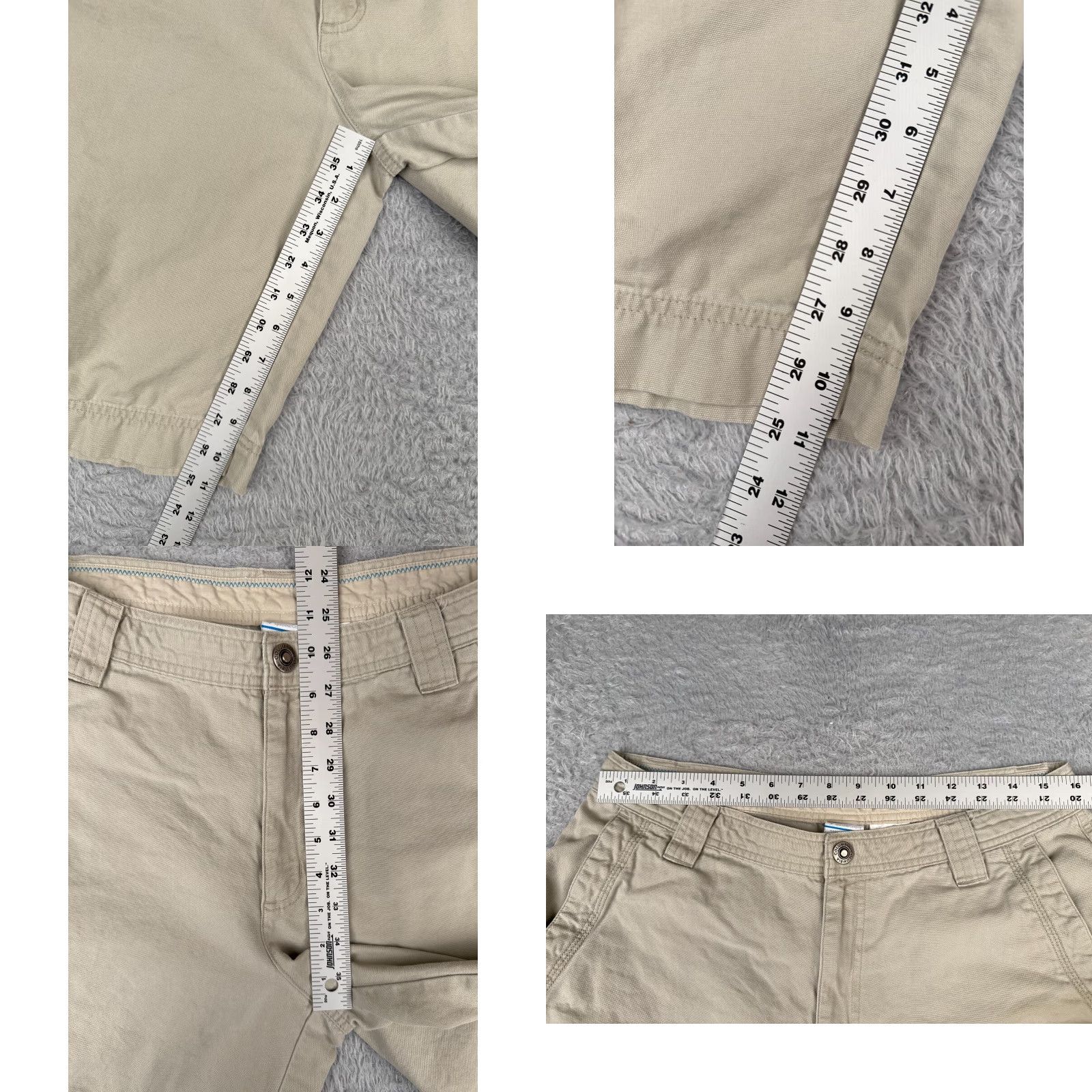 Vintage Columbia Men Cargo Shorts 34 Beige 100% Cotton Nylon Zip Pockets Bridge Hike Camp 34x11 Mens Regular Beige Cargo Pocket Size US 34 / EU 50 - 8 Thumbnail