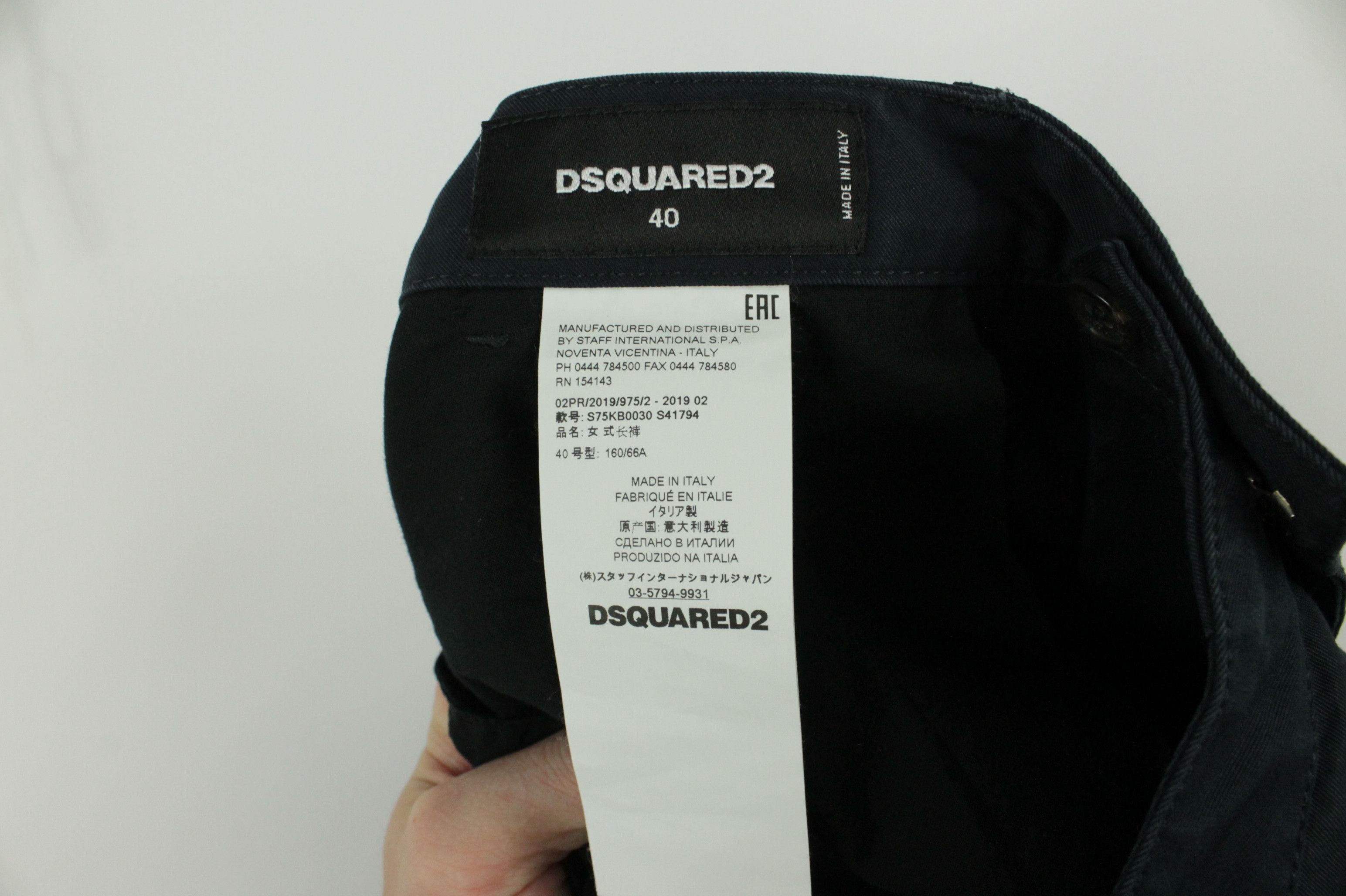 Dsquared2 Dsquared2 Navy Twill Cotton Cropped Chino Pants Women's Size 27" / US 4 / IT 40 - 8 Thumbnail