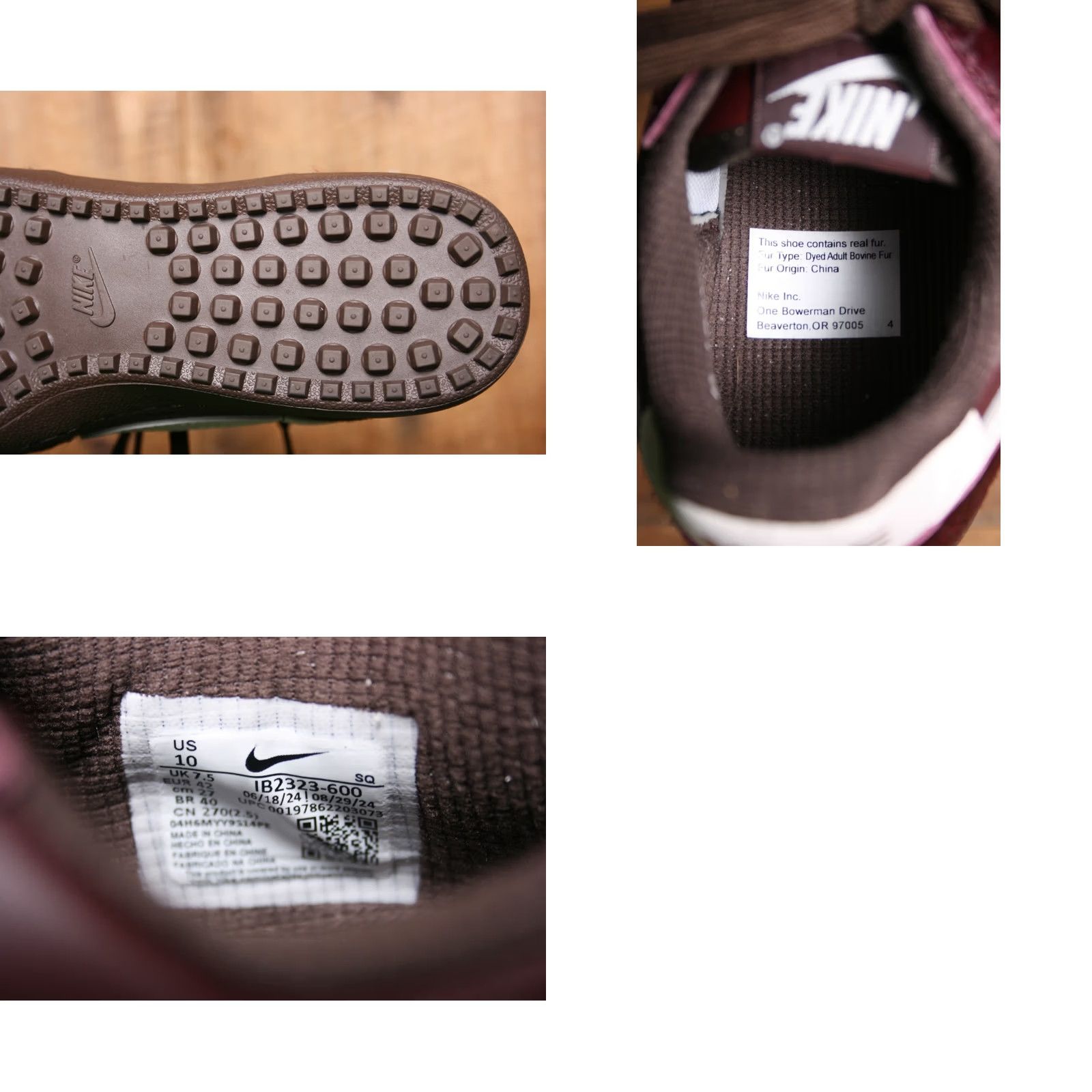 Nike VINTAGE NIKE Field General '82 Burgundy Crush Leather Pony Hair Sneaker Women Sz. 10 Size US 8 / IT 38 - 8 Thumbnail