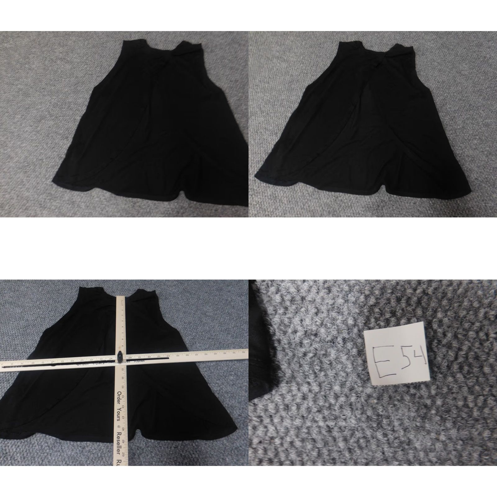 Vintage Neoclasics Blouse XS Women Blue Black Open Back Casual Cotton Rayon Button Sleeveless Collared Pullover Regular Basic Solid Size XS / US 0-2 / IT 36-38 - 8 Thumbnail
