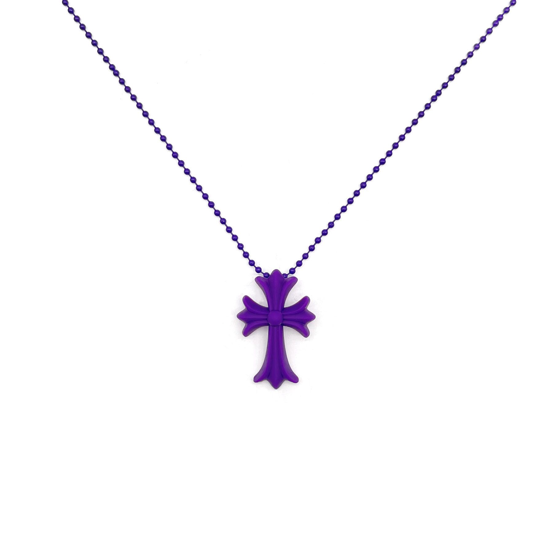 Chrome Hearts Chrome Hearts Purple Silichrome Cross Pendant