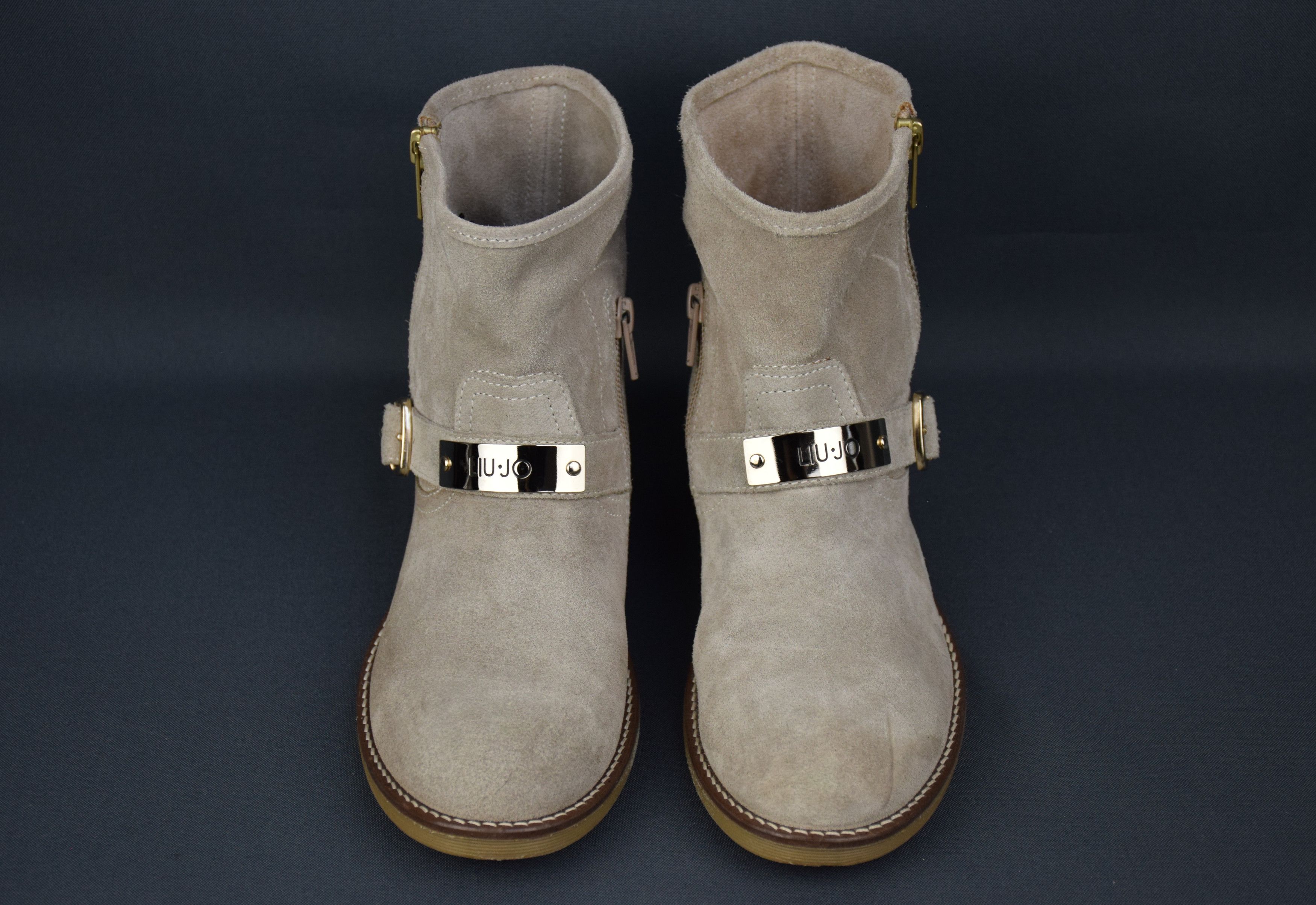 Designer × Liu Jo Liu Jo Moto Boots Suede Combat Booties Shoes US 5 UK 2 EU 35 Size US 5 / IT 35 - 4 Thumbnail