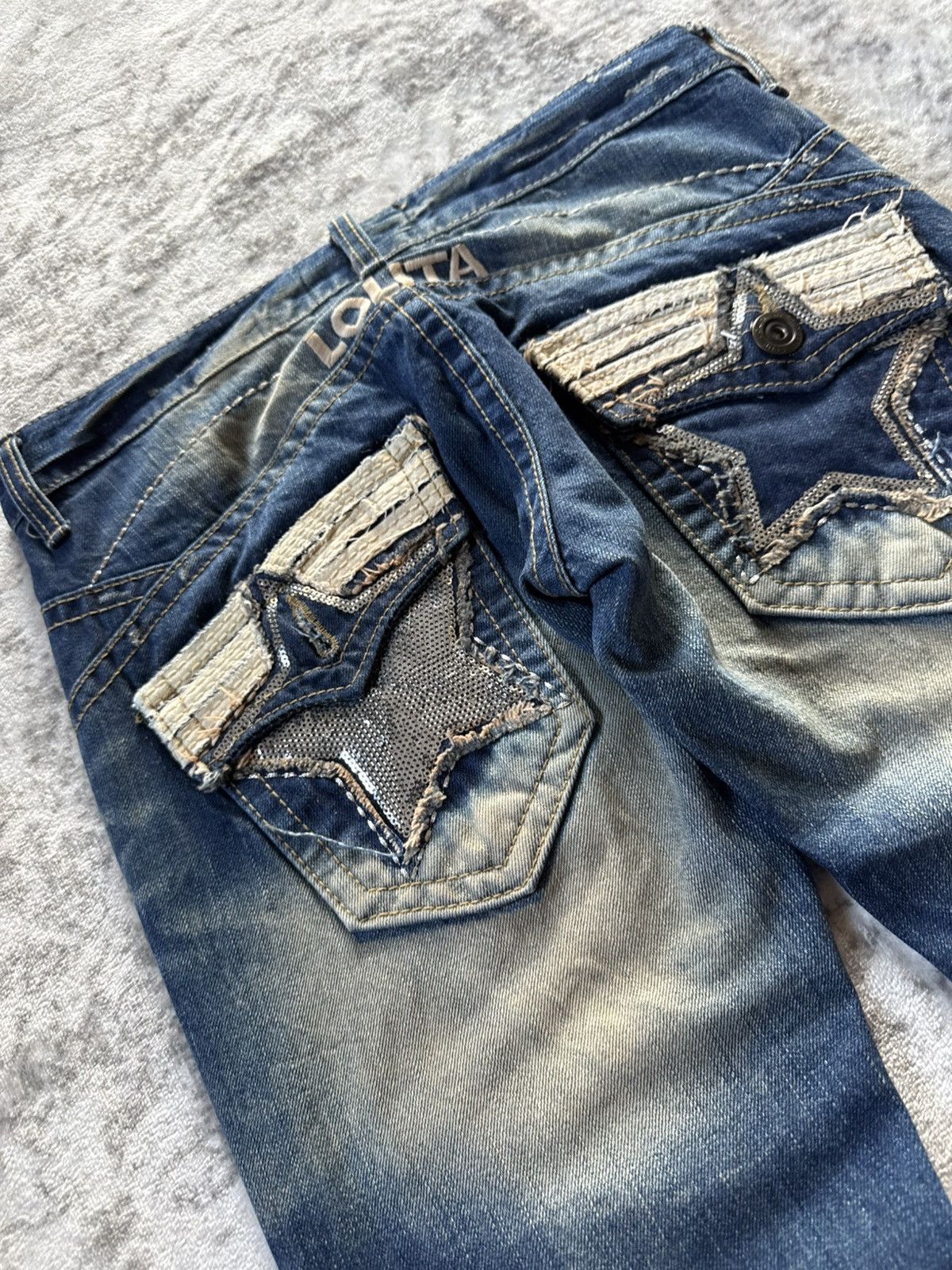 Hysteric Glamour × Playboy Yoshitomo Lolita Embellished Studded Shadow Wash Jeans Size US 29 - 6 Thumbnail