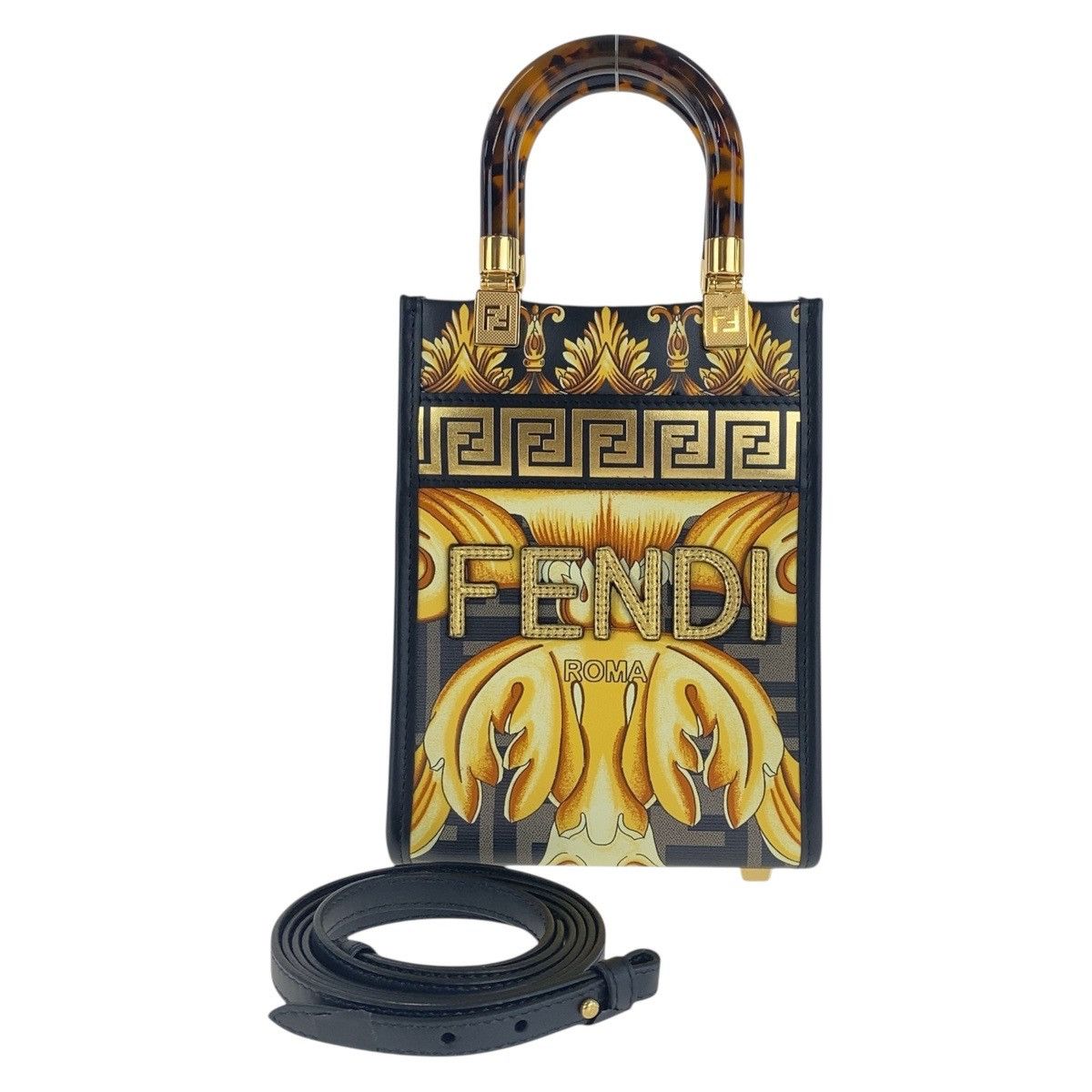 Fendi Fendi Pvc Fendace Sunshine Shopper Small 2Way Bag 8Bs051 Plastic Shoulder Bag 8Bs051 in Yellow, Women's