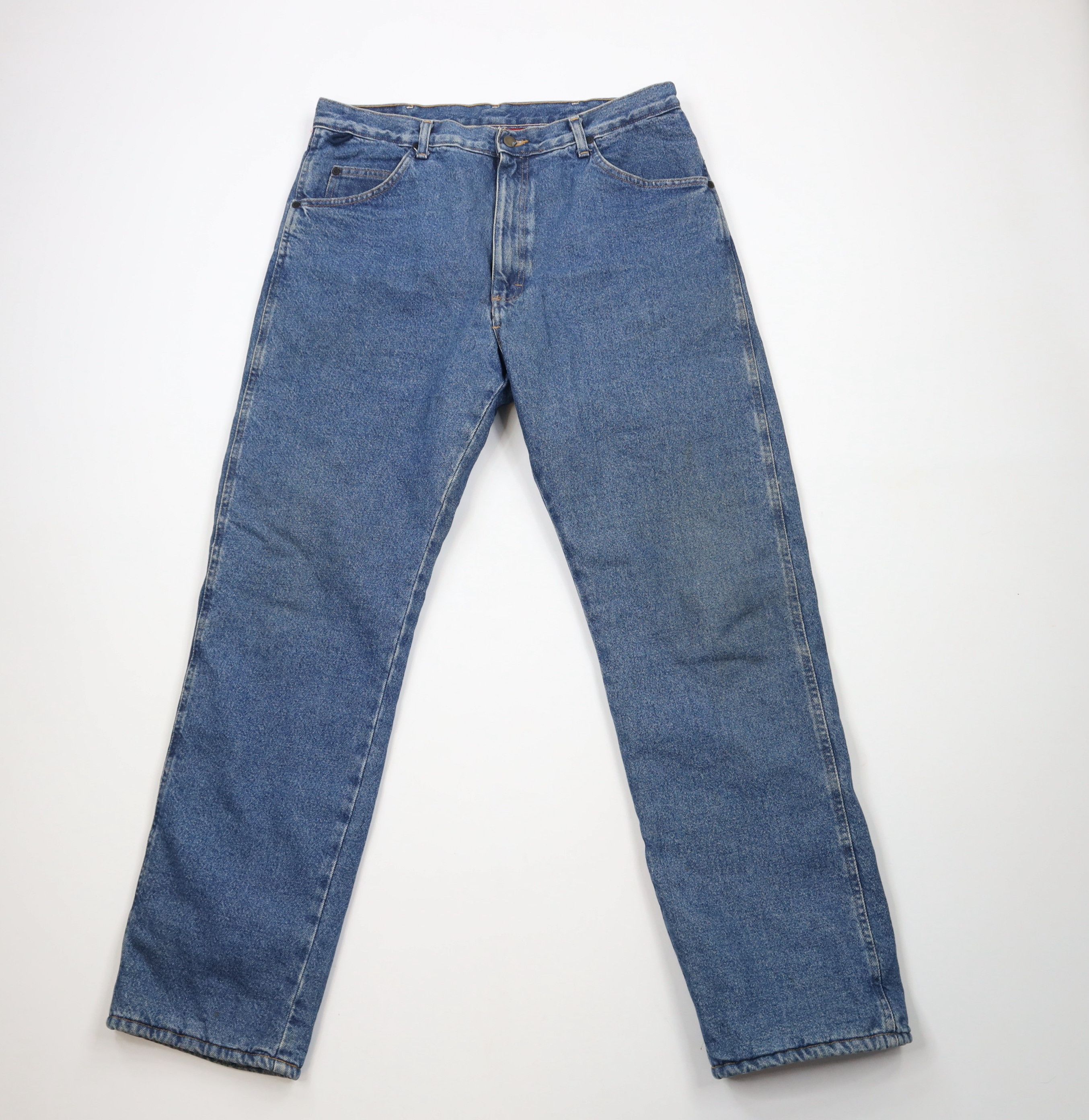 Vintage × Wrangler Vintage Wrangler Heavyweight Fleece Lined Denim Jeans Blue Size US 36 / EU 52 - 2 Thumbnail