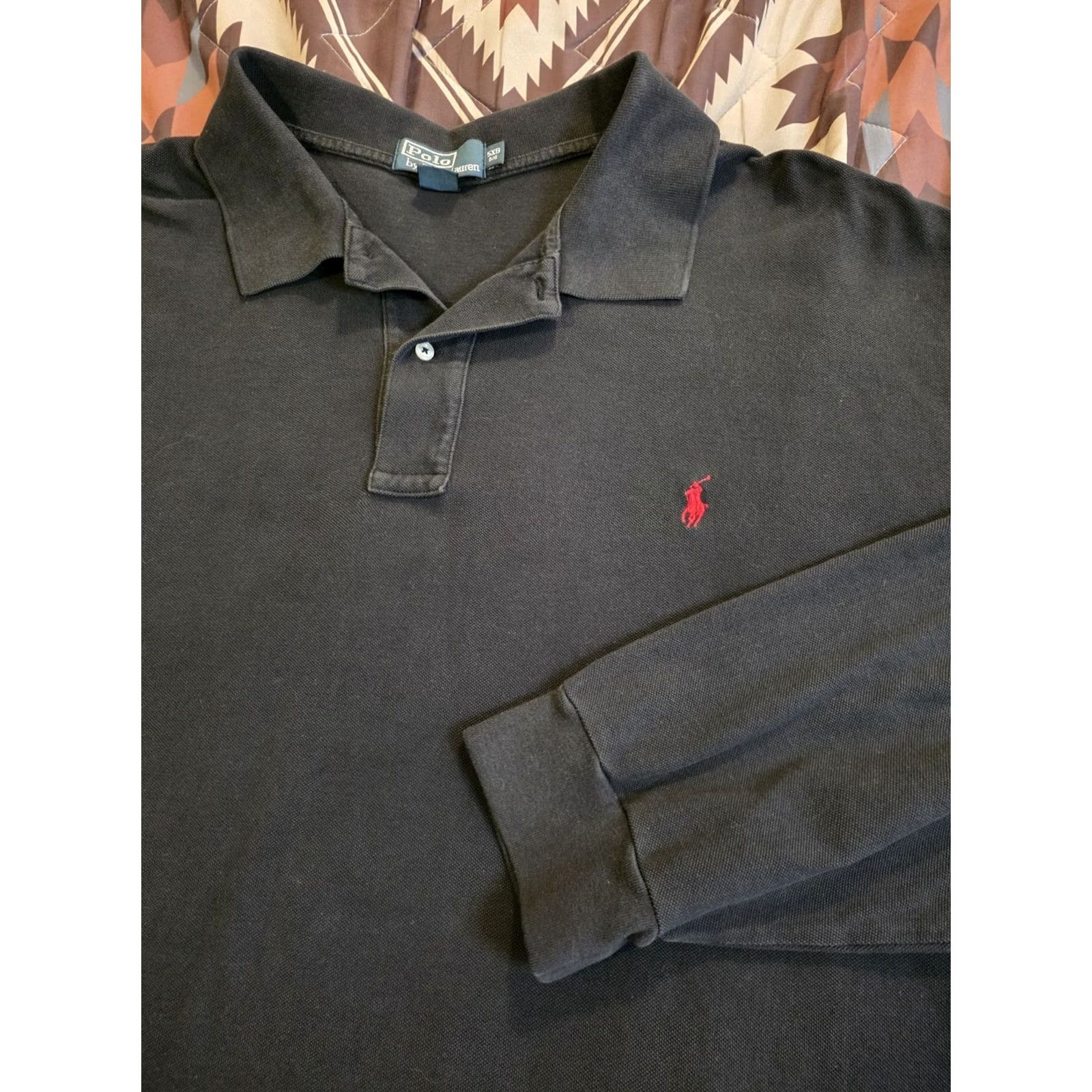 Polo Ralph Lauren VINTAGE Polo Ralph Lauren Black Polo Long Sleeve Size 5XB Big & Tall Mens Polo Shirt Black 5XB Polo Ralph Lauren Logo Pony Classic Preppy Vintage Men Size US XXL / EU 58 / 5 - 2 Thumbnail