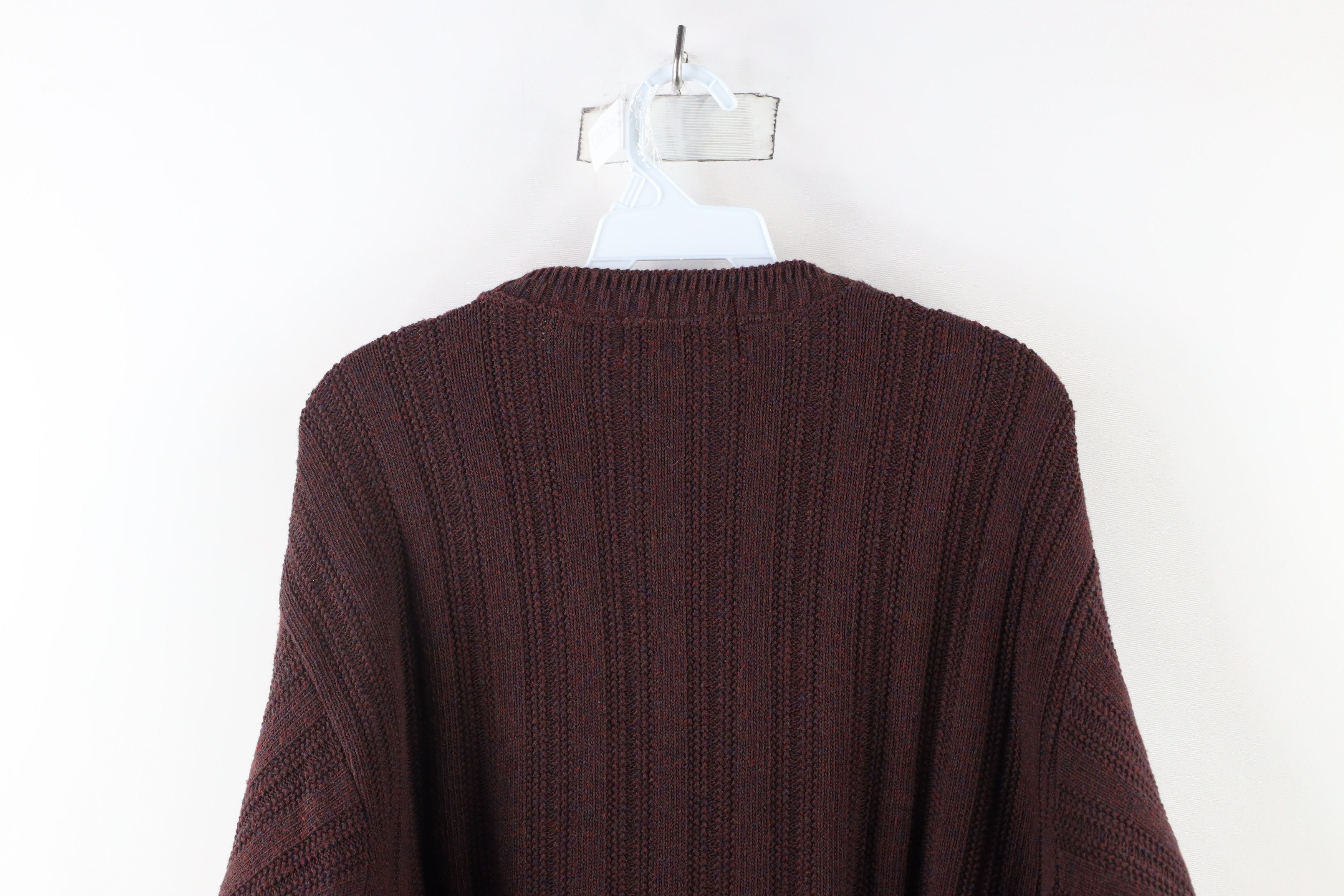 Vintage Vintage 90s Streetwear Framed Ribbed Knit Sweater Red USA Size US L / EU 52-54 / 3 - 6 Thumbnail