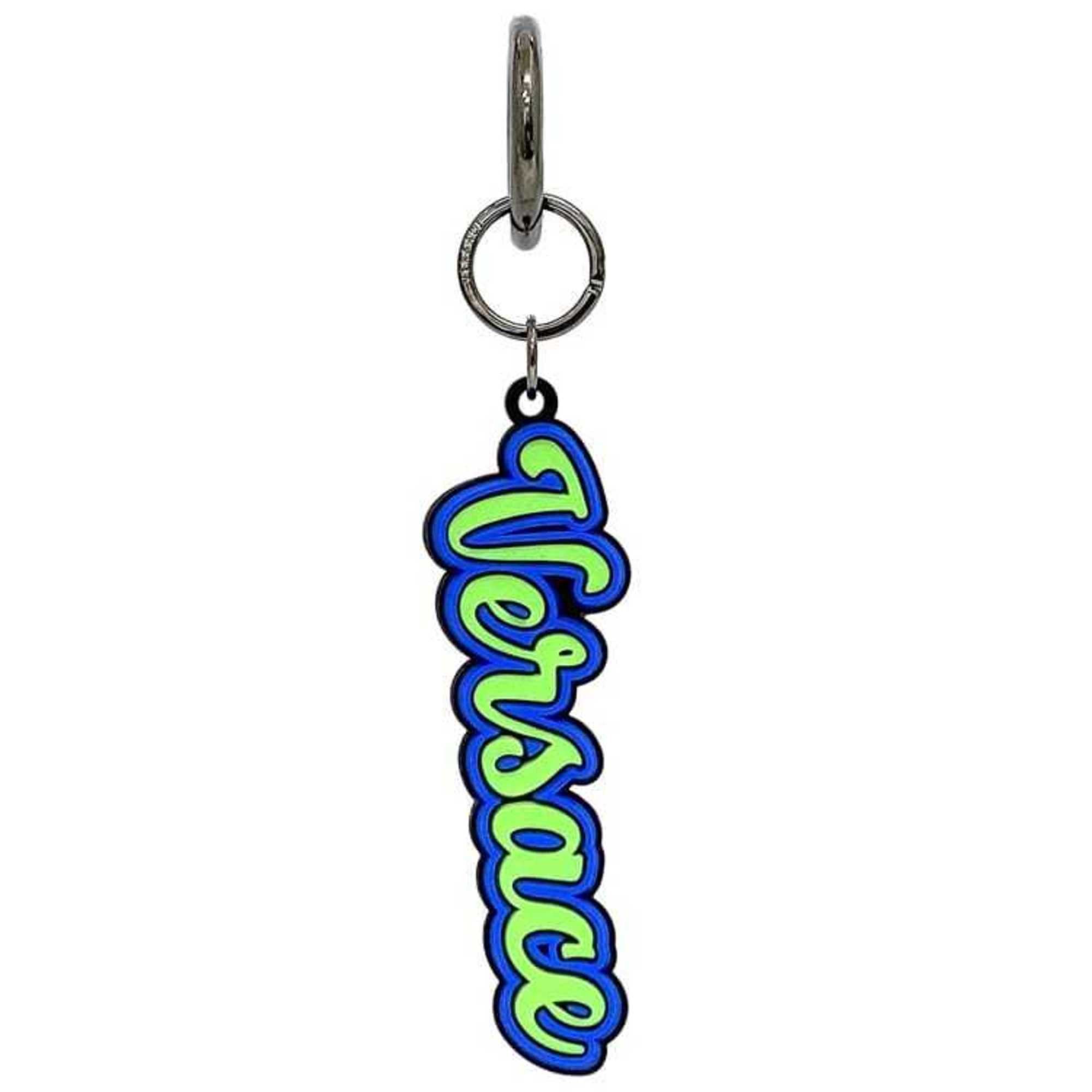 Versace Versace Keychain ec-21857 Green Blue Rubber Metal VERSACE Keyring Charm Bag Women Men Size ONE SIZE - 1 Thumbnail