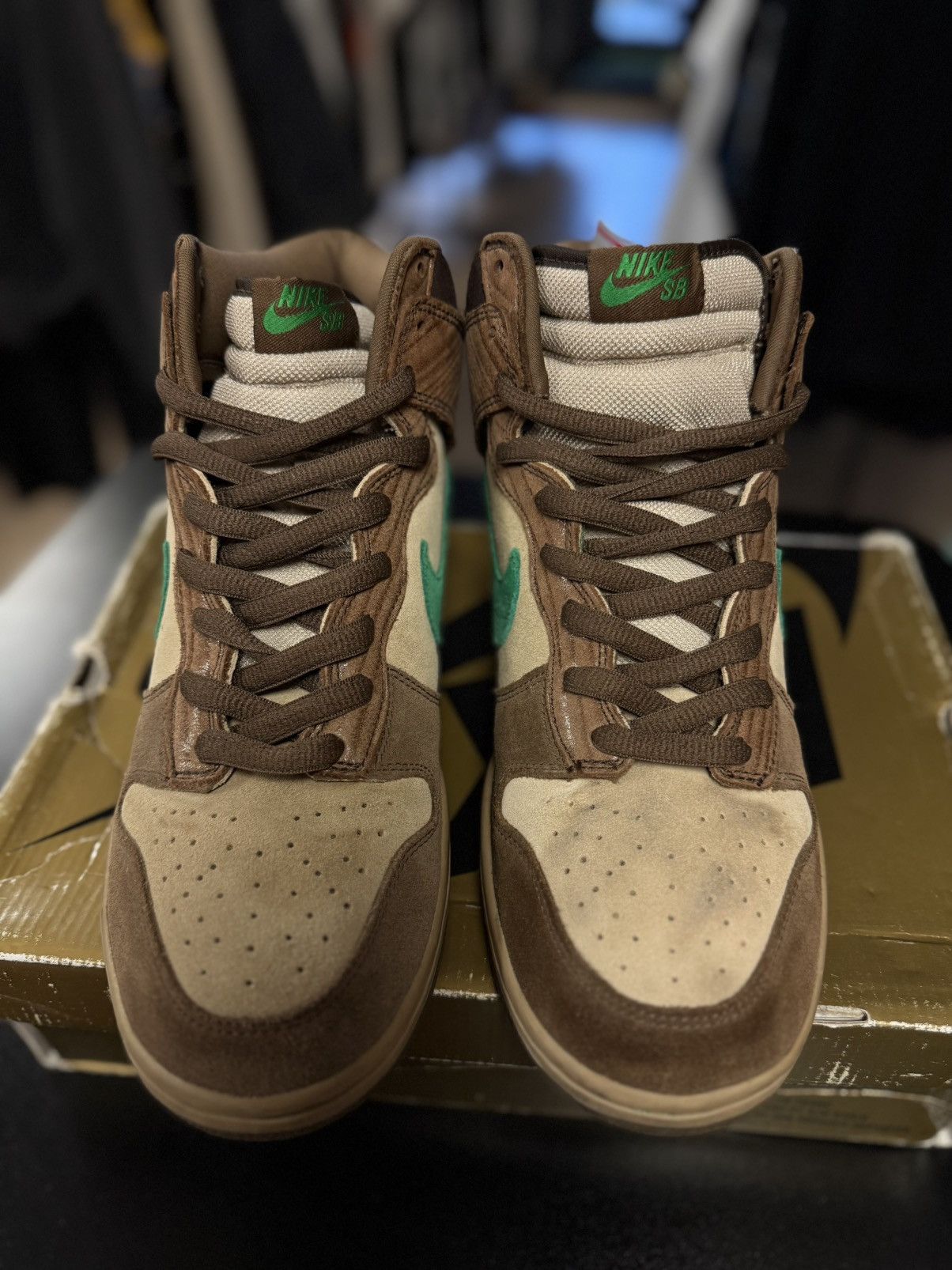 Nike Nike SB Dunk High Premium Tweed Classic Green Wood Deck (11) Size US 11 / EU 44 - 5 Thumbnail