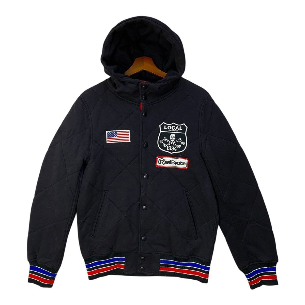 Japanese Brand Real B Voice Varsity Jacket Hoodie Button Up Quilted Jacket Size US M / EU 48-50 / 2 - 1 Thumbnail