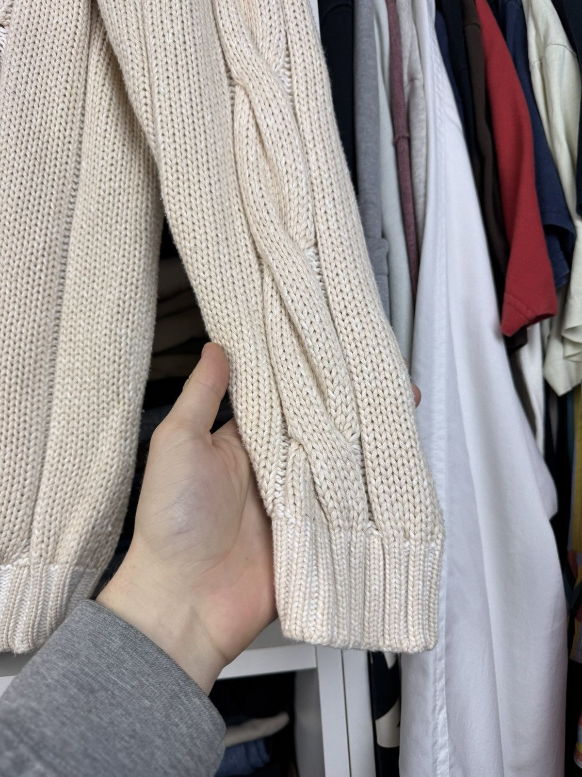 Ermenegildo Zegna Ermenegildo Zegna Men’s Cotton Cable Knit Sweater Size US XL / EU 56 / 4 - 23 Thumbnail