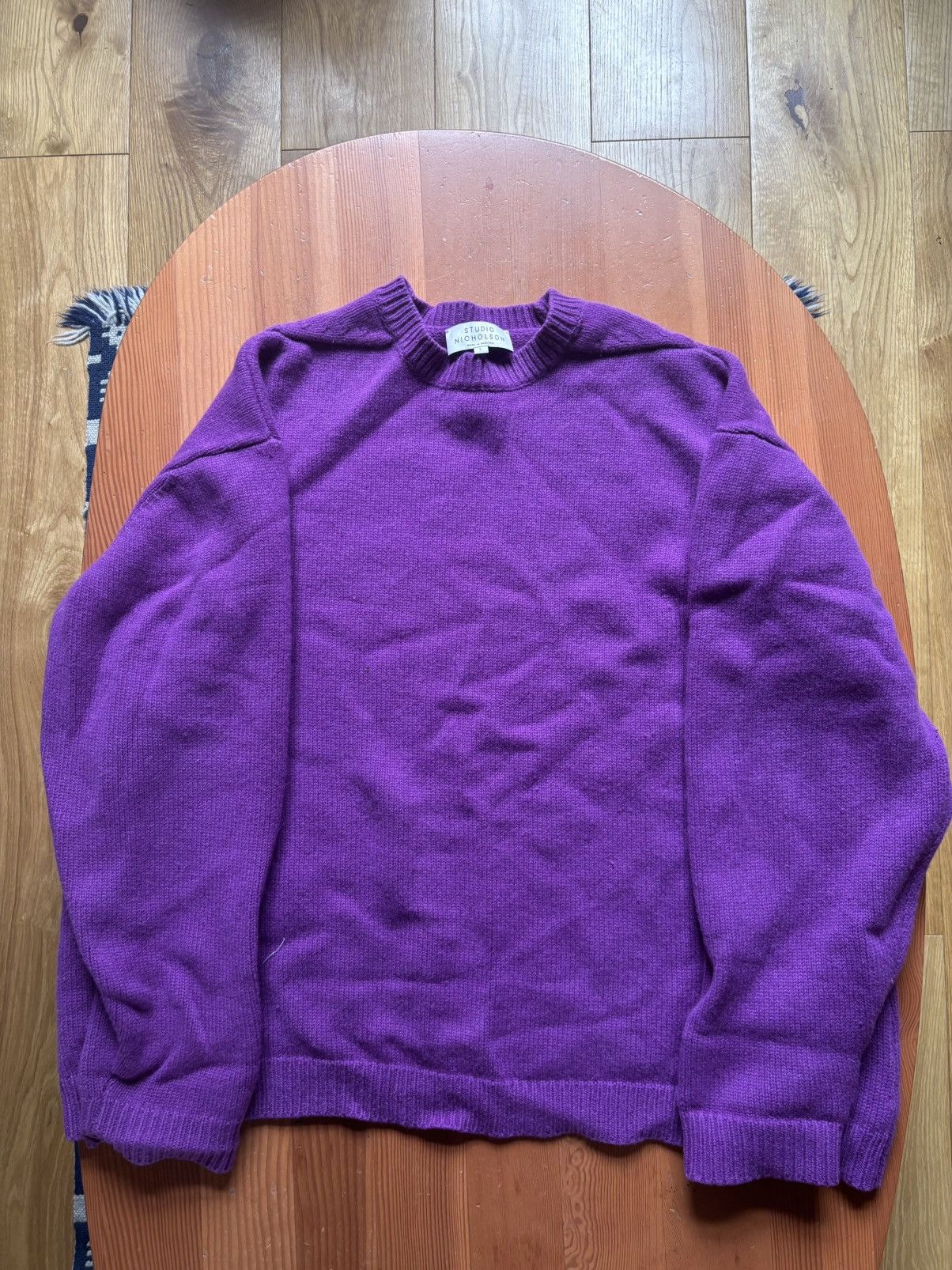Studio Nicholson Studio Nicholson Purple Wool Jumper Size US L / EU 52-54 / 3 - 2 Thumbnail