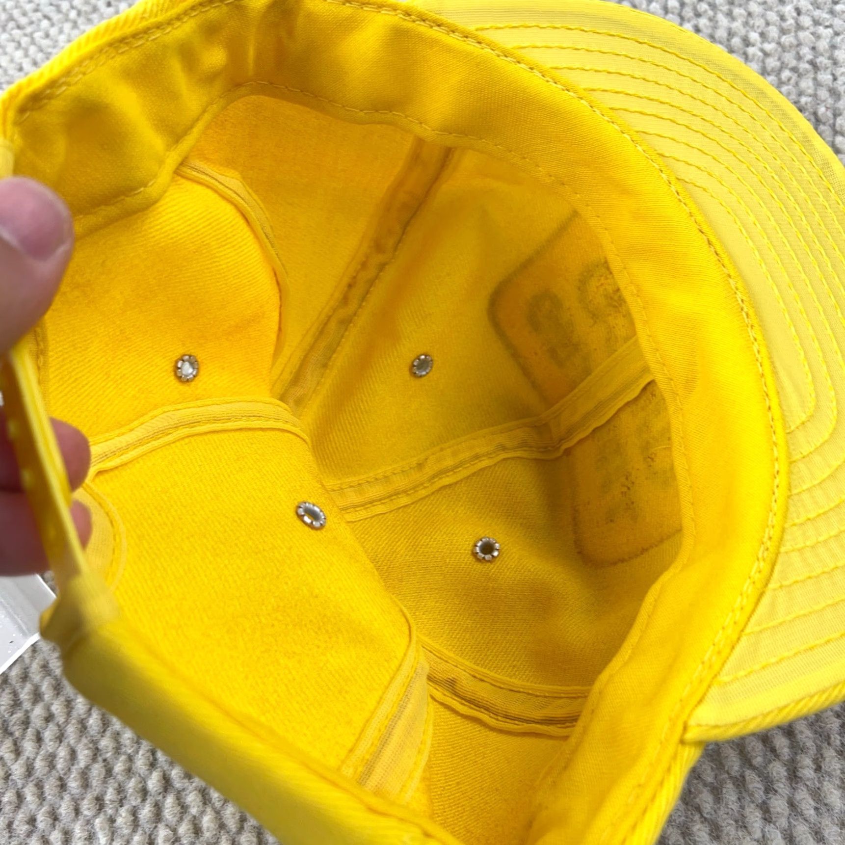 Vintage VINTAGE Louisville MFG Trucker Hat Cap Adult One Size Yellow Cotton Twill 80s Classic Outdoor Workwear Adjustable Mens Size ONE SIZE - 7 Thumbnail