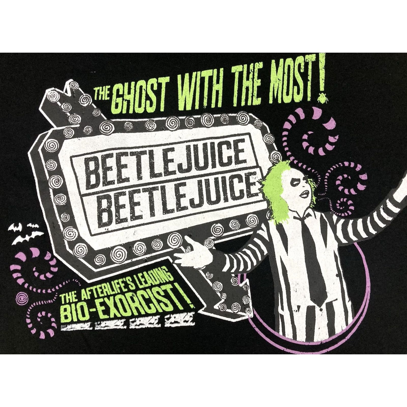 Vintage Beetlejuice Men T-Shirt Graphic Print Short Sleeve Crew Neck Black LSIZE Logo Halloween Movie Shirt Mens Size US L / EU 52-54 / 3 - 2 Thumbnail