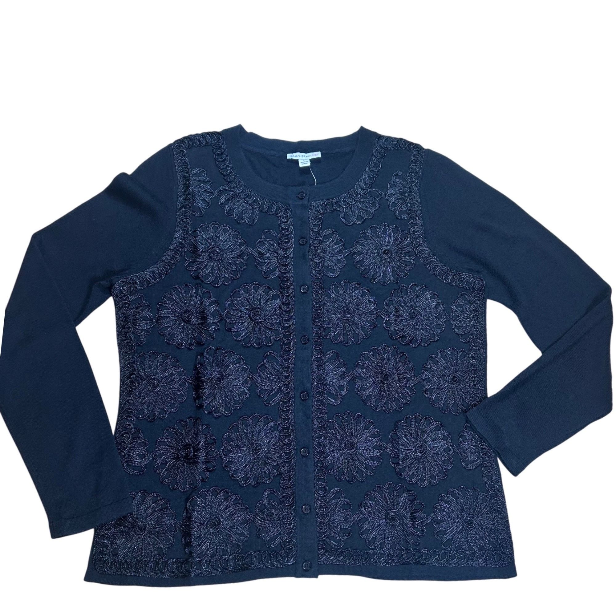 Isaac Mizrahi NWOT Isaac Mizrahi Women’s Elegant Soutache Braided Cardigan Size L / US 10 / IT 46 - 1 Thumbnail