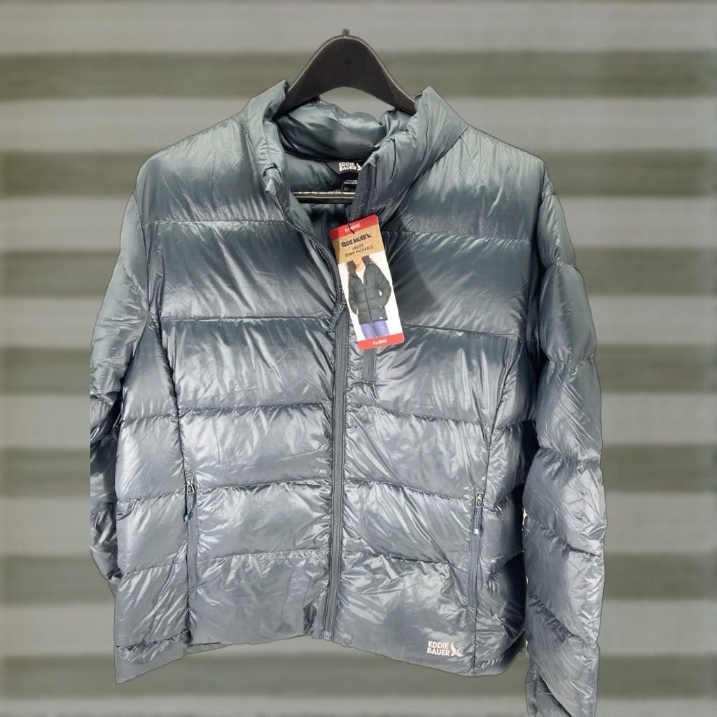 Eddie Bauer VINTAGE Eddie Bauer Down Puffer Jacket Coat Women XL Blue Green Full Zip Packable NWT Size XL / US 12-14 / IT 48-50 - 1 Thumbnail