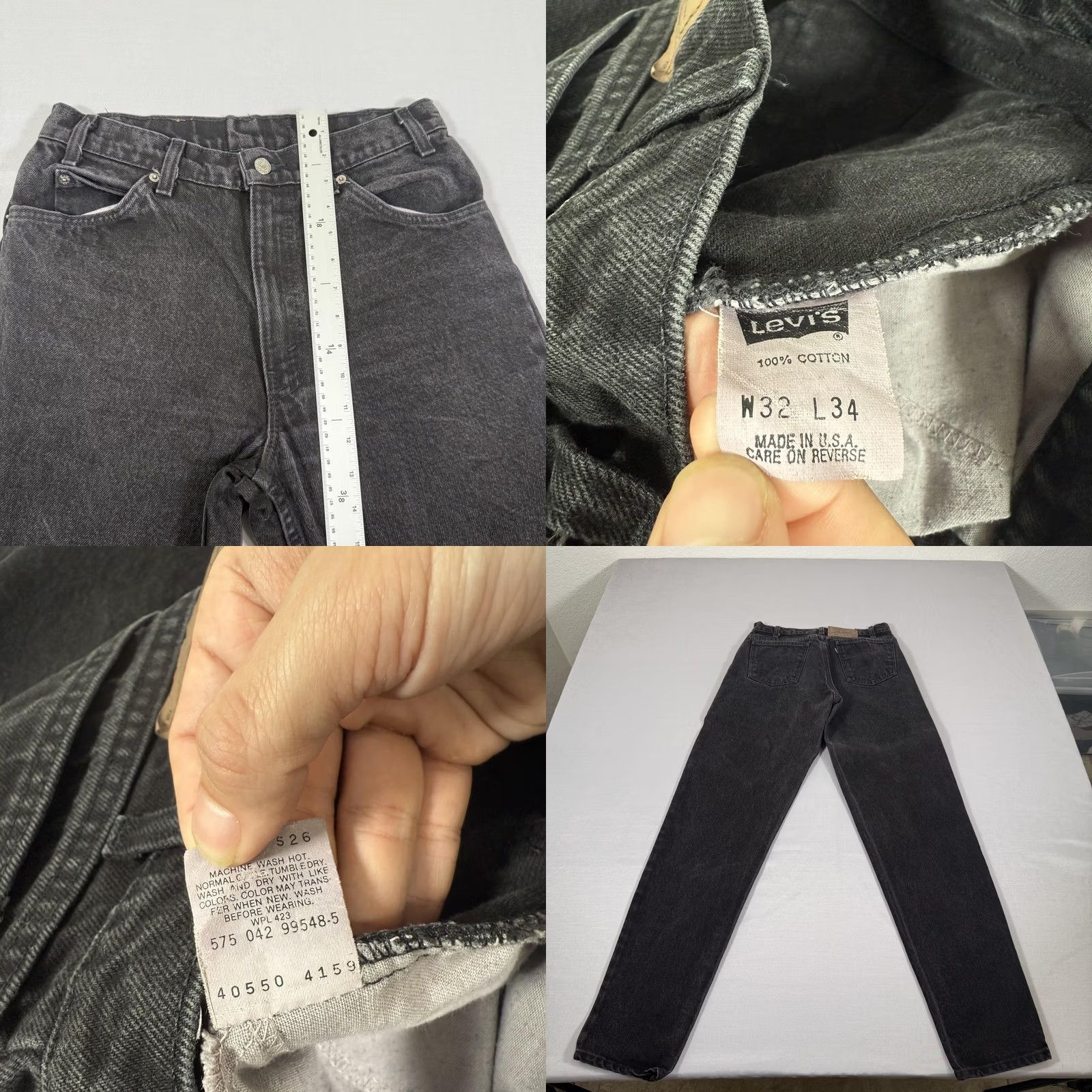 Levi's VINTAGE Levi's 550 Relaxed Fit Jeans Mens 550 Relaxed Fit Denim Pants 30x34 Black Charcoal Wash 90s USA Levi's 500 Series Boys Girls Mens? Size US 30 / EU 46 - 8 Thumbnail