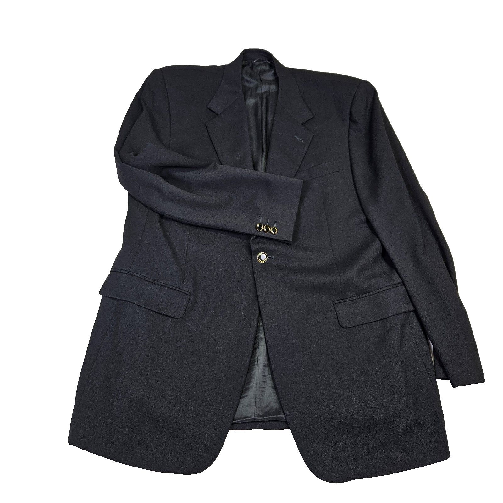 Canali Canali Proposta Enamel Gold Button Vellerian Blazer Italian Size 42L - 4 Thumbnail