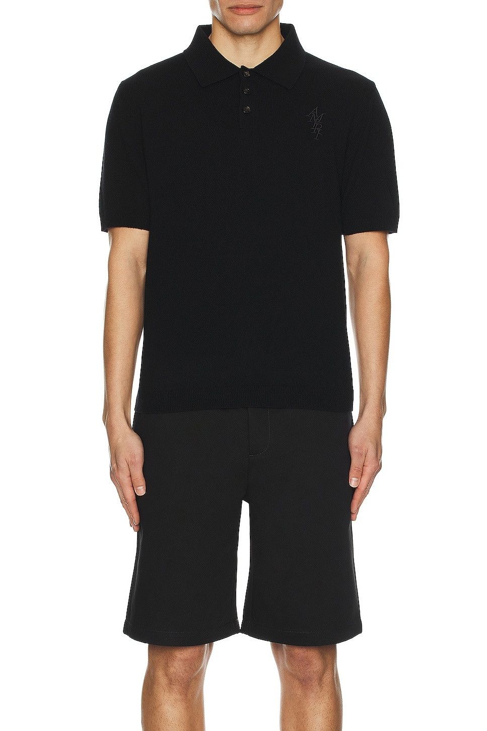 Amiri o1w1db10325 Stack Short Sleeve Polo Shirt in Black Size US XXL / EU 58 / 5 - 4 Thumbnail