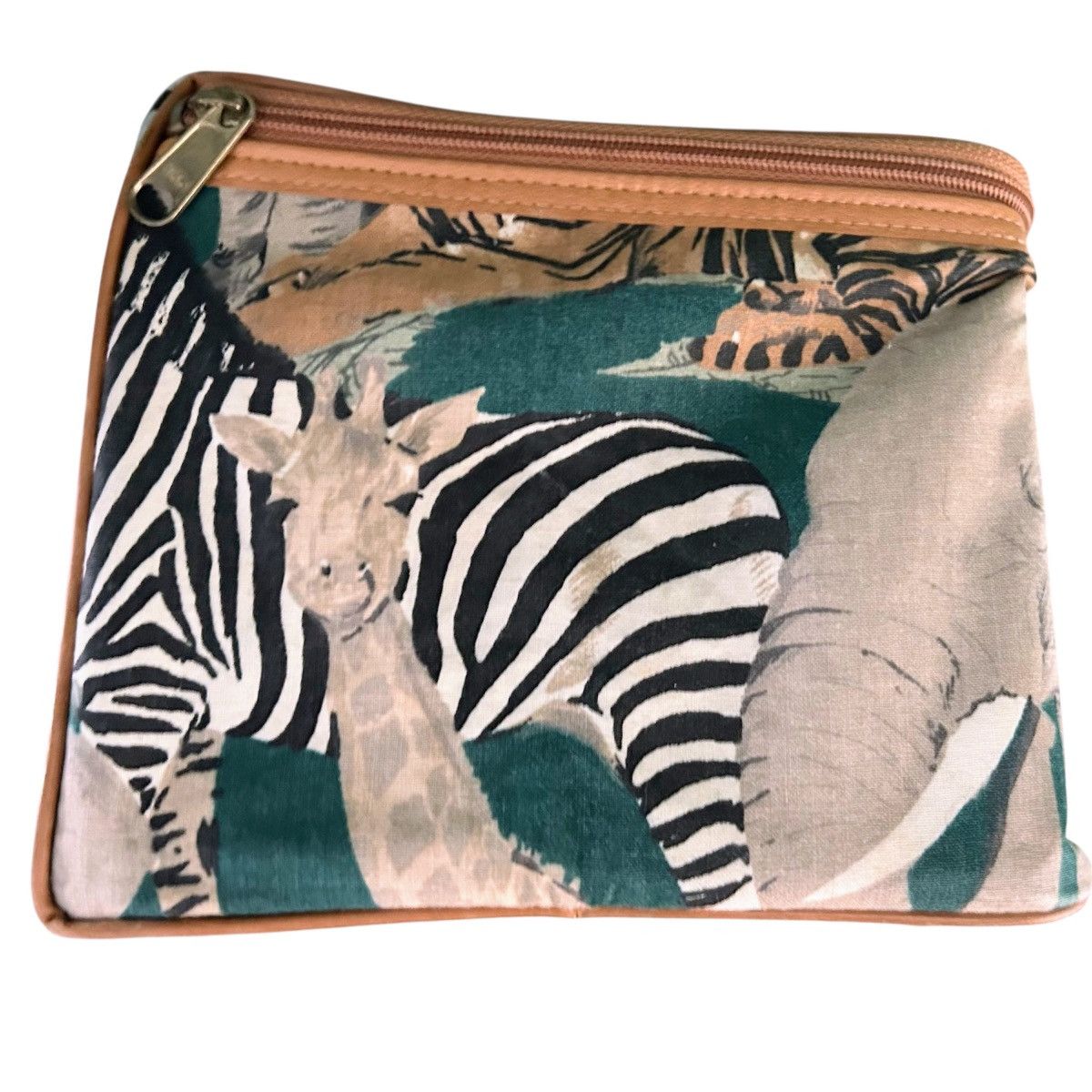 Other Vintage Herz Safari Jungle Animal Print Travel Cosmetic Bag Size ONE SIZE - 3 Thumbnail