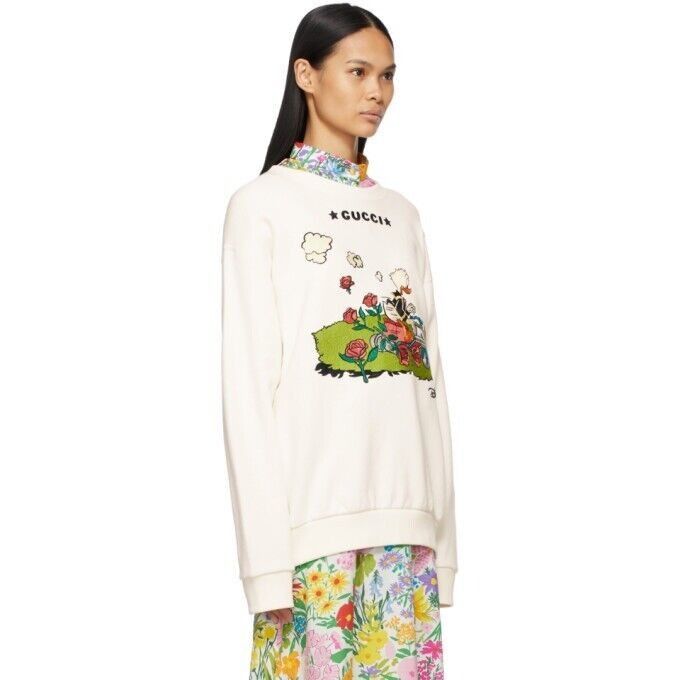 Gucci NWT Gucci White Disney Edition Donald Duck Sweatshirt sz M T Size M / US 6-8 / IT 42-44 - 2 Thumbnail