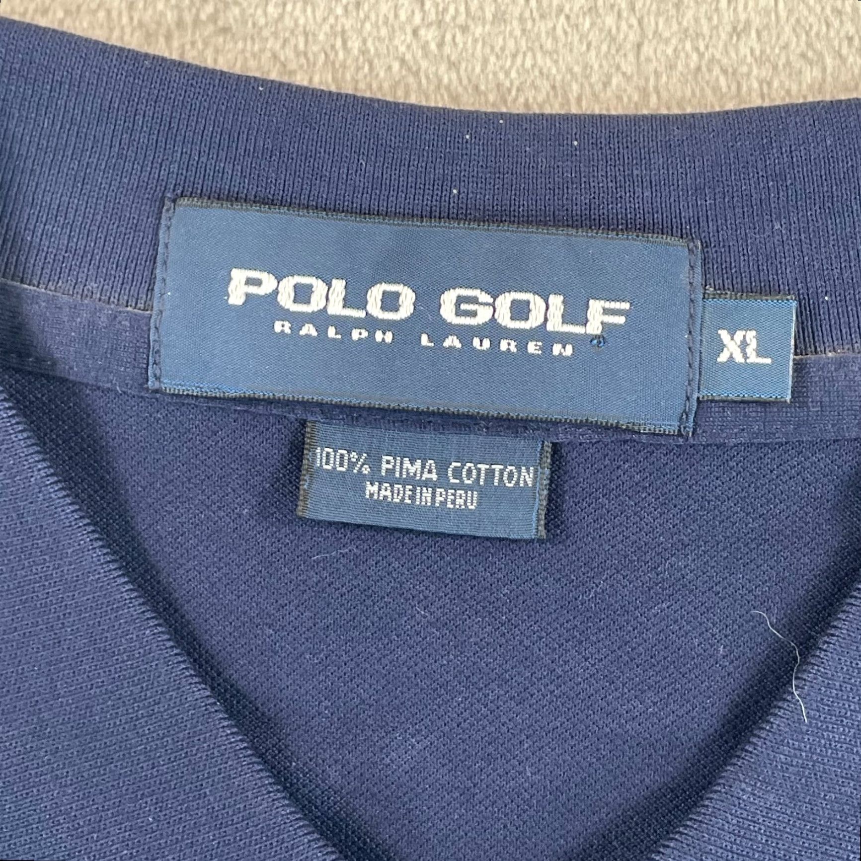 Vintage Vintage Polo Golf Shirt Men XL Navy Pebble Bech Golf Links Pony SS Size US XL / EU 56 / 4 - 2 Thumbnail