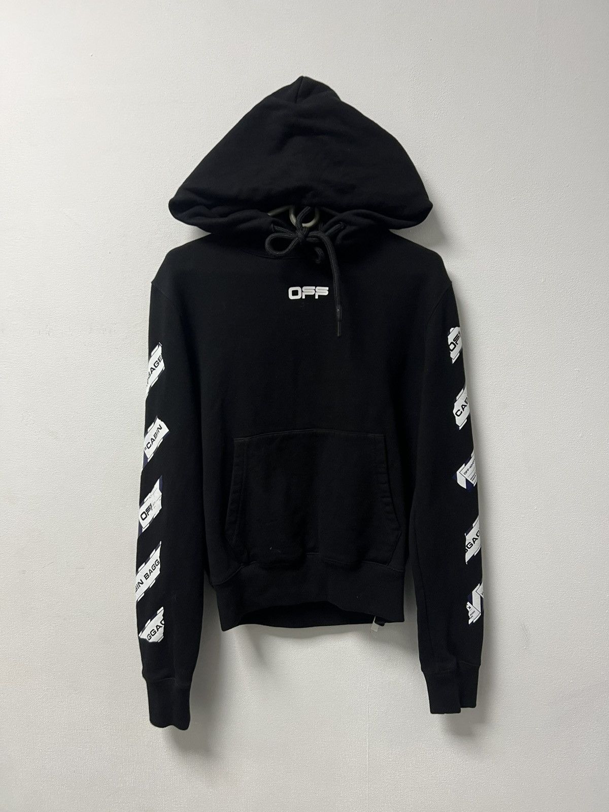 Off-White Off-White Airport Tape Balck Hoodie Size US XS / EU 42 / 0 - 2 Thumbnail