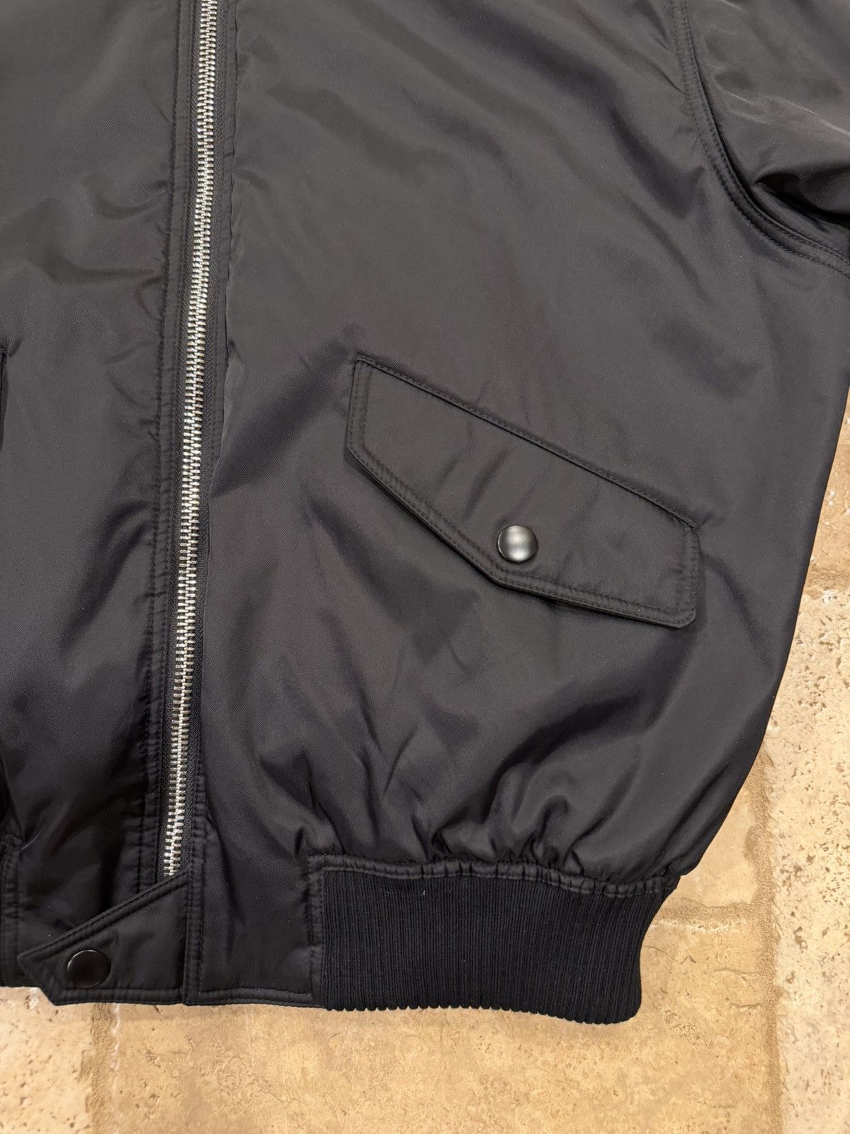 Prada Prada Re-Nylon Triangle Logo Black Bomber Jacket Size US M / EU 48-50 / 2 - 10 Thumbnail