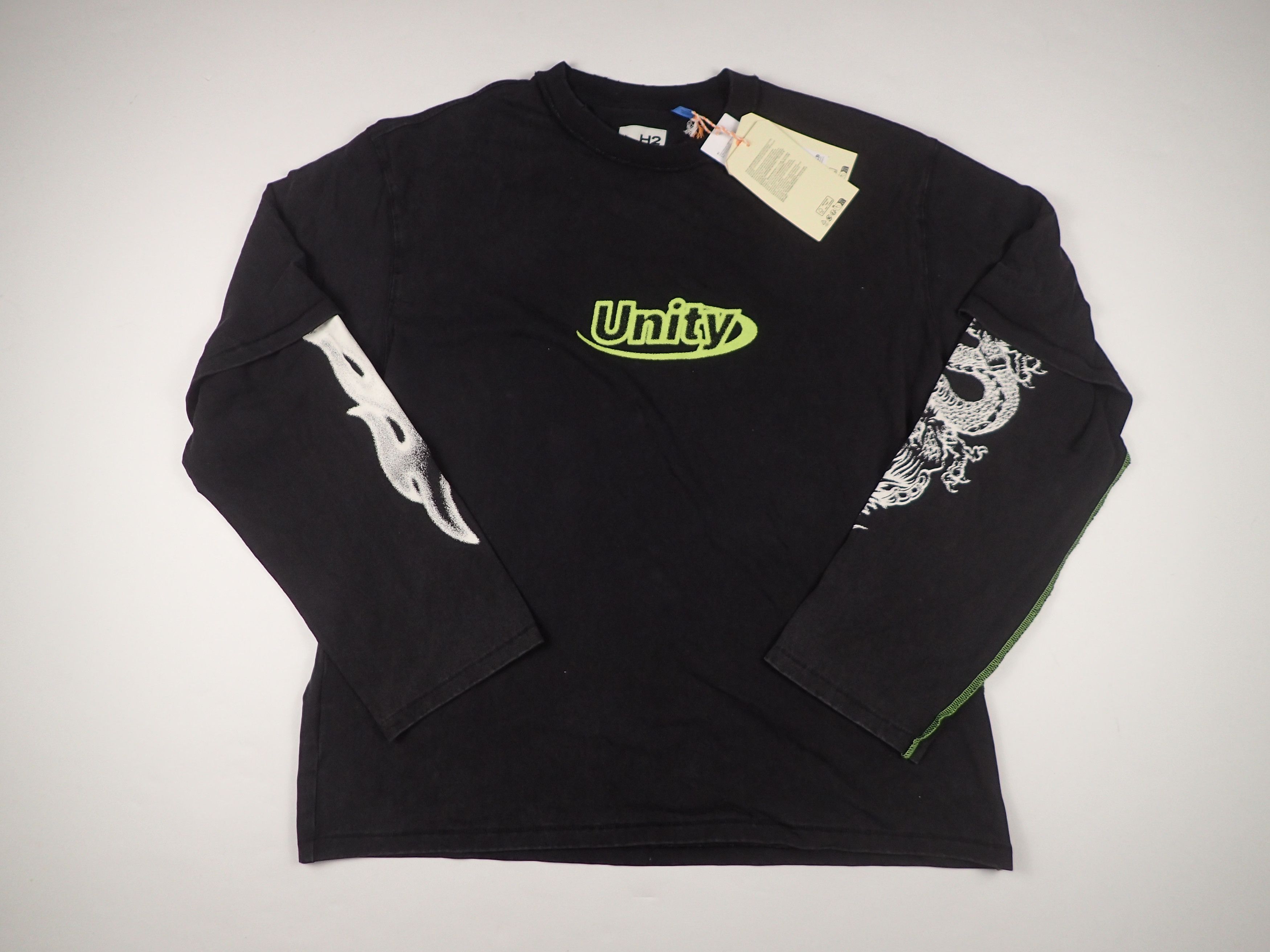 Heron Preston Heron Preston H2 Unity Shirt Long Sleeve Dragon Flame H&M Size US M / EU 48-50 / 2 - 1 Thumbnail