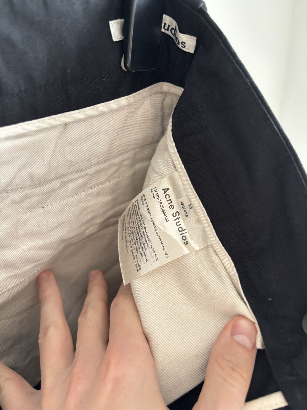 Acne Studios Acne Studios Black Cotton Pants Size US 33 - 5 Thumbnail