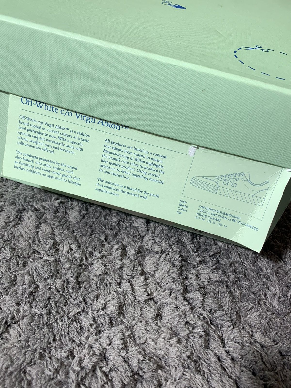 Off-White × Virgil Abloh Offwhite croco pattern Vulcanized beige cream US11 Size US 11 / EU 44 - 12 Thumbnail