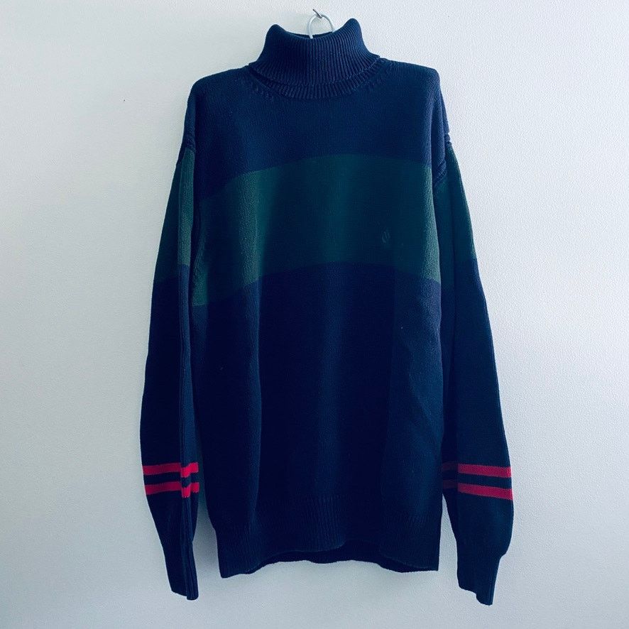 Nautica Vintage Nautica navy striped cotton turtleneck sweater Size US XXL / EU 58 / 5 - 2 Thumbnail