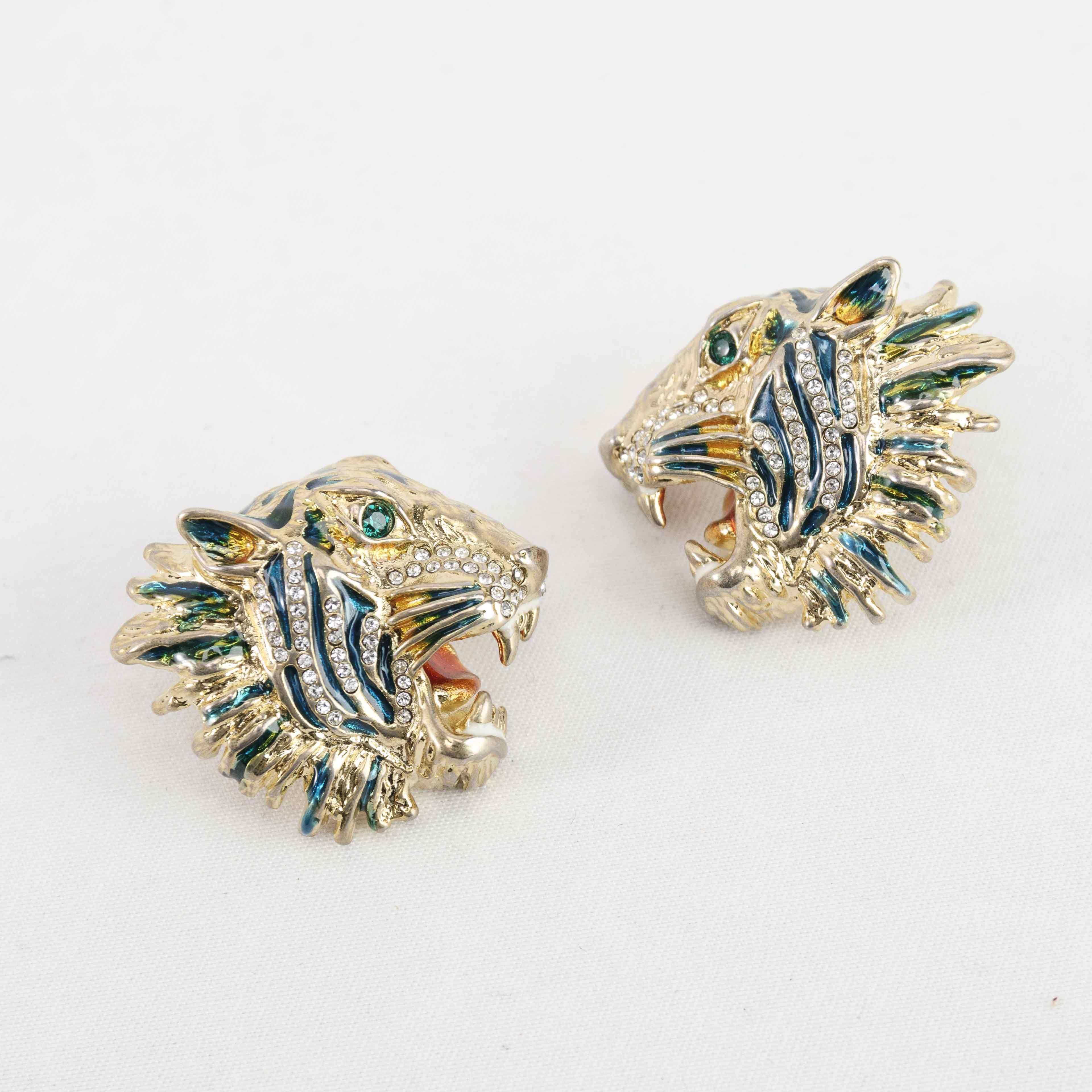 Gucci Tiger Head Stud Earrings