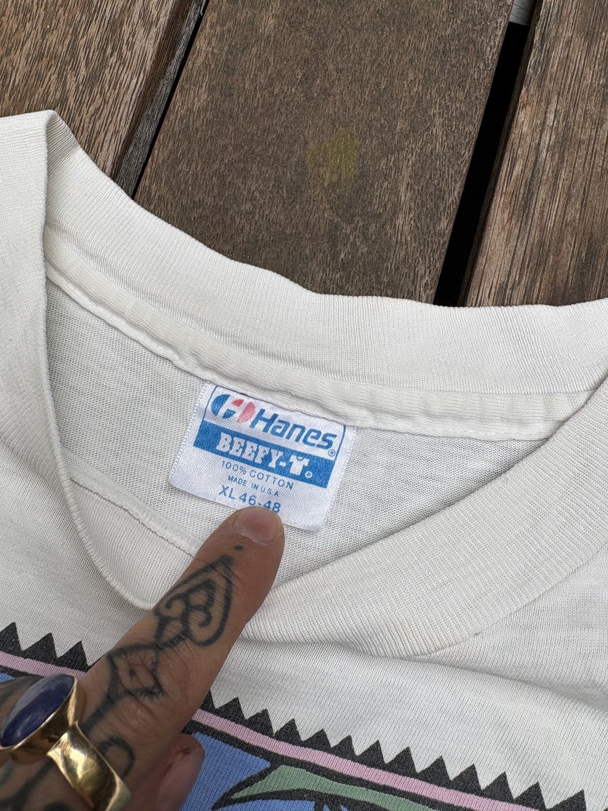 Hanes T-shirt vintage PETA rare 90s vegan Size US XL / EU 56 / 4 - 5 Thumbnail