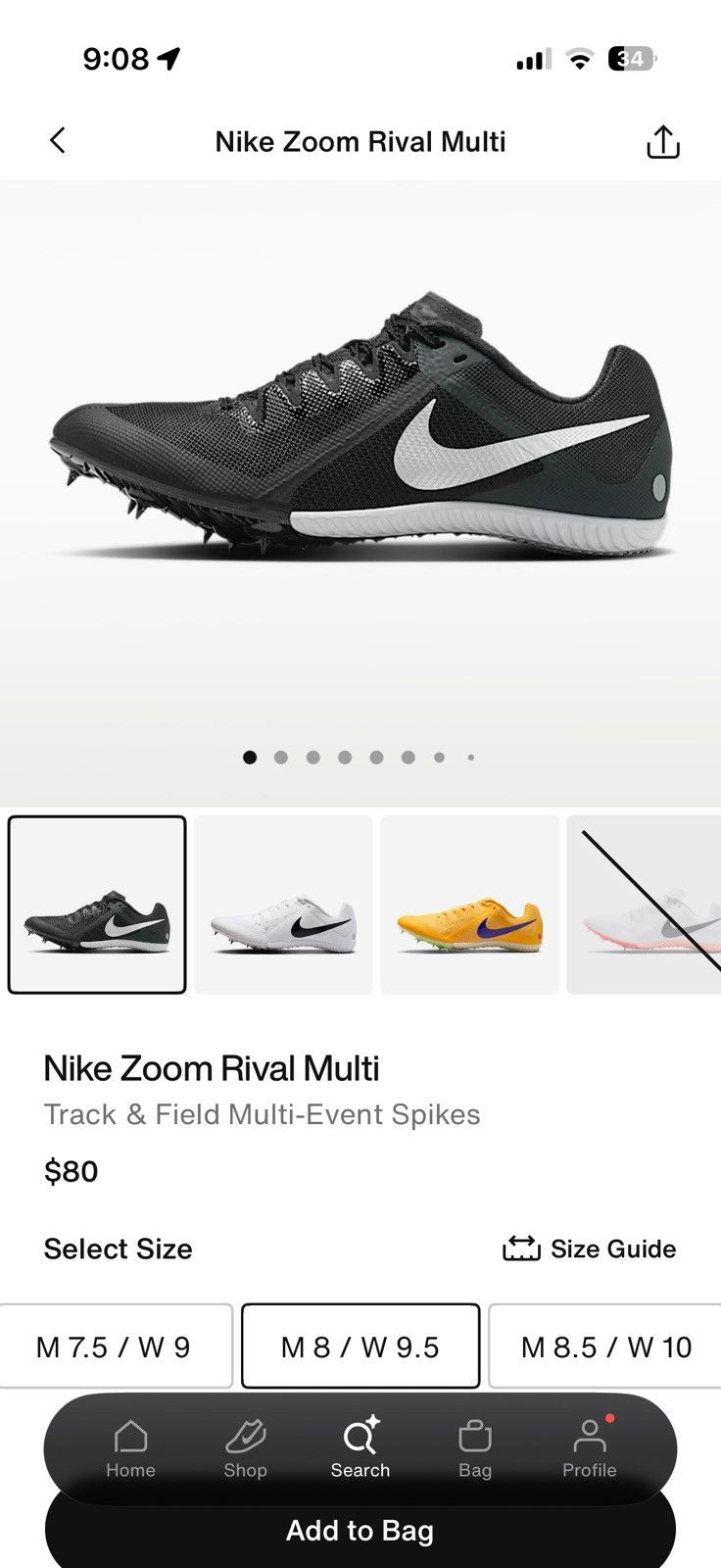 Nike Nike Zoom Rival 2 Black Size US 8.5 / EU 41-42 - 9 Thumbnail