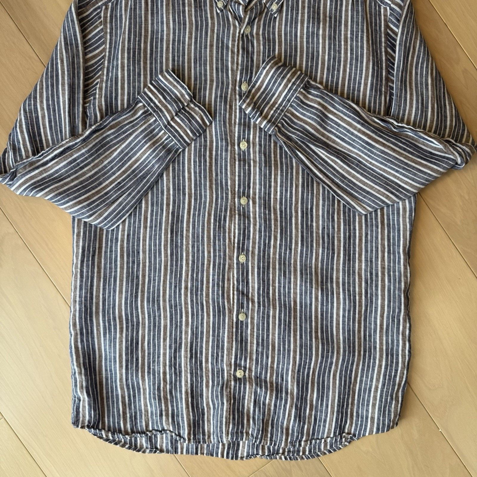 Eton Eton Linen Shirt 16.5 Multicolor Striped Collared Button Up Size US M / EU 48-50 / 2 - 6 Thumbnail