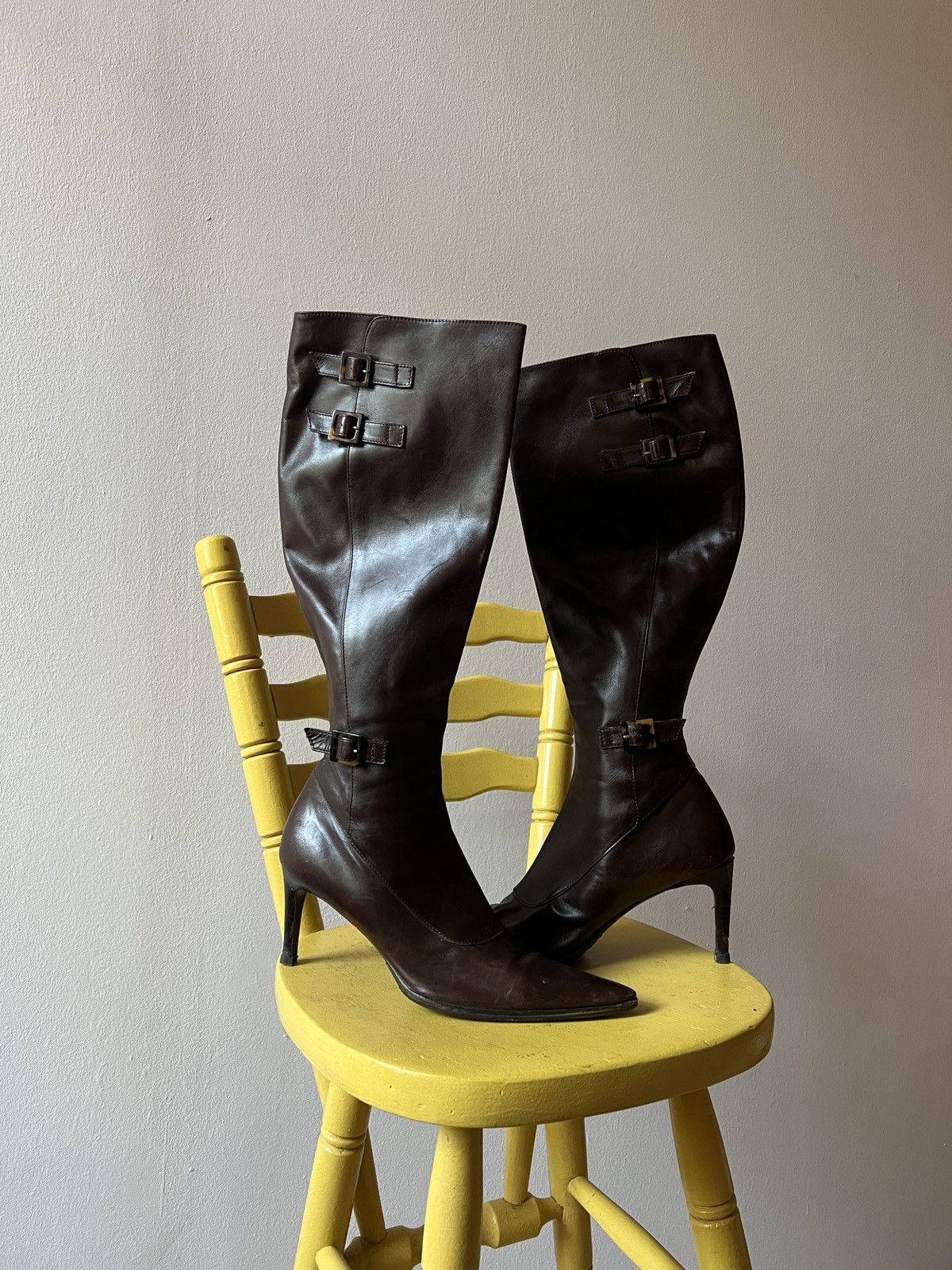 Ralph Lauren Purple Label Vintage Ralph Lauren Purple Label Leather High Heels Boots Size US 10.5 / IT 40.5 - 1 Thumbnail