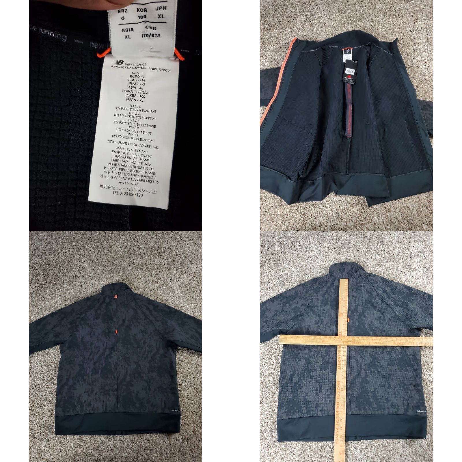 New Balance New Balance Impact Reflective Jacket Womens Large Gray Digital Camo NB Heat NWT Reflective Full Zip Windbreaker Running & Jogging Coat Size L / US 10 / IT 46 - 8 Thumbnail