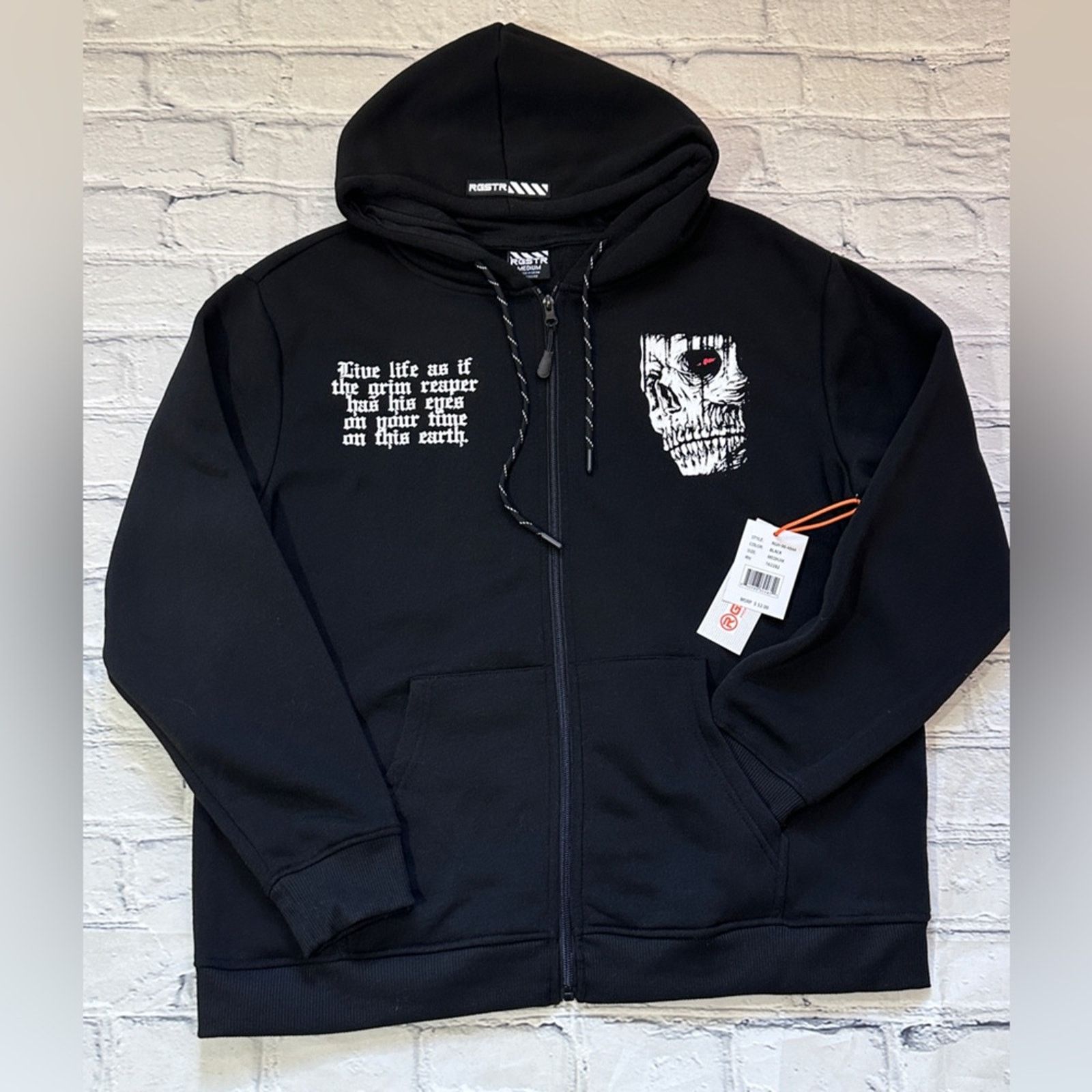 Other NWT RGSTR Graphic Skull Full Zip Hoodie in Black Size US M / EU 48-50 / 2 - 1 Thumbnail
