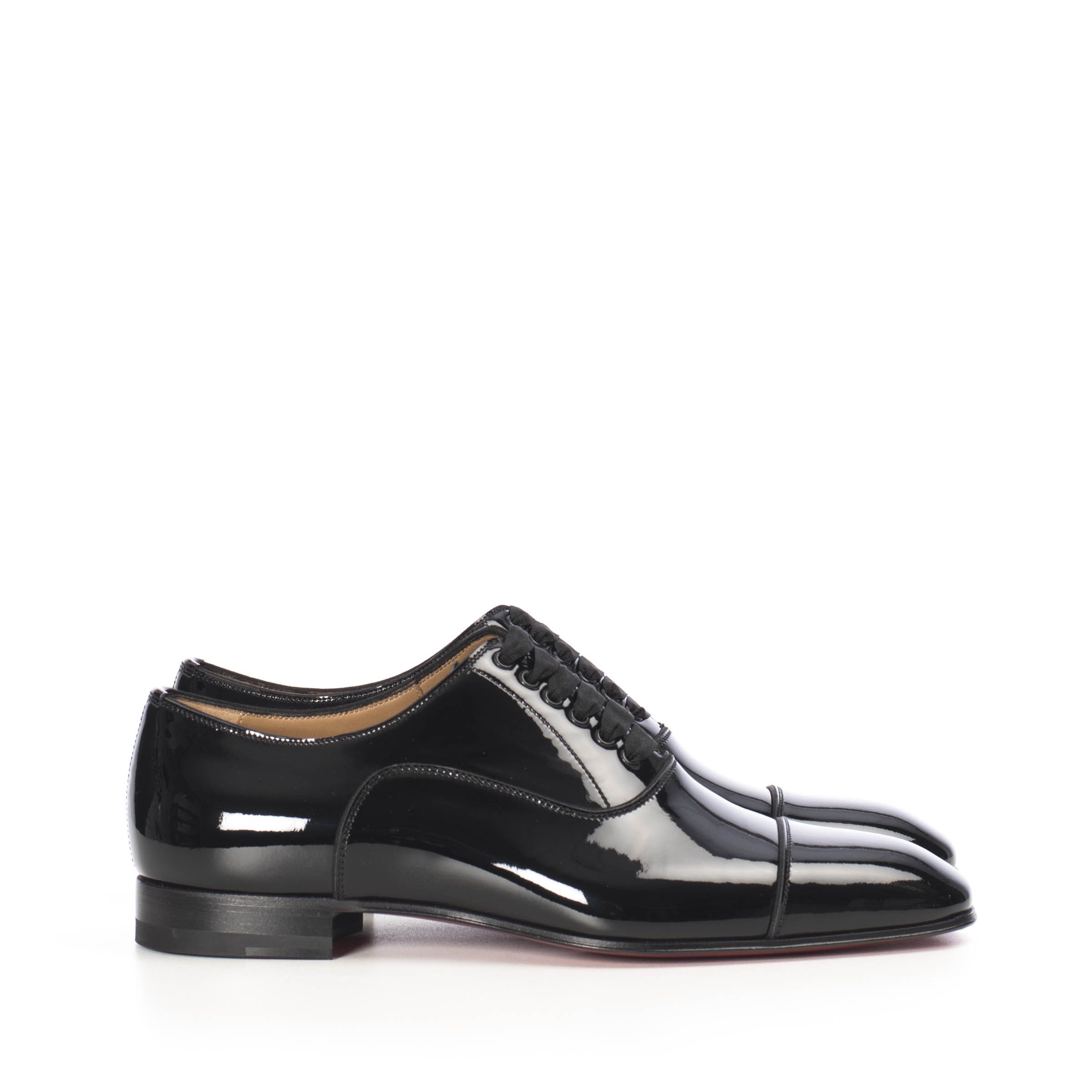 Christian Louboutin Black Patent Leather Greggo Oxford Shoes Size 40 Size US 7 / EU 40 - 8 Thumbnail