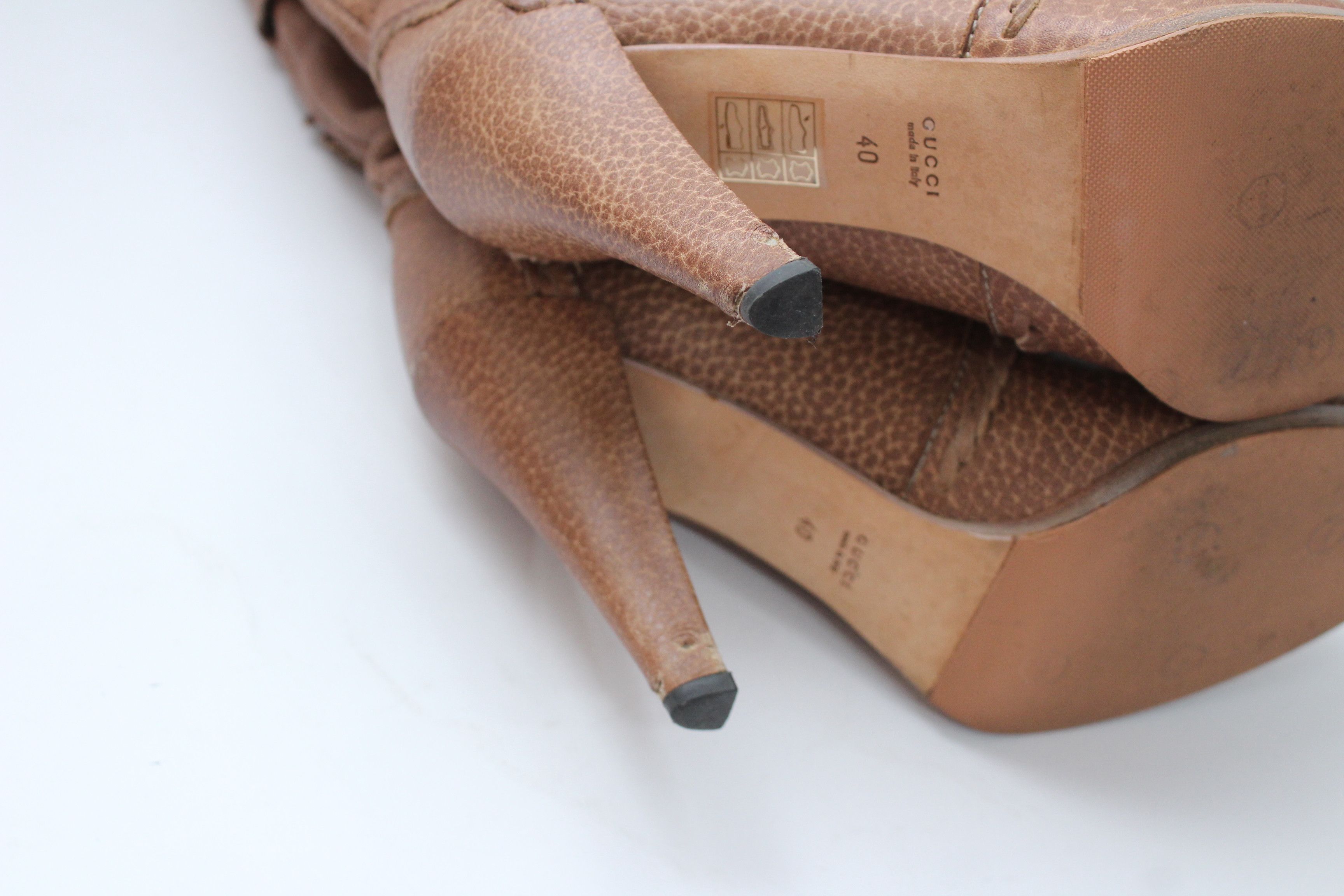 Gucci Gucci Marrakech Brown Leather Heel Boots Size 40 Authentic Size US 10 / IT 40 - 16 Thumbnail