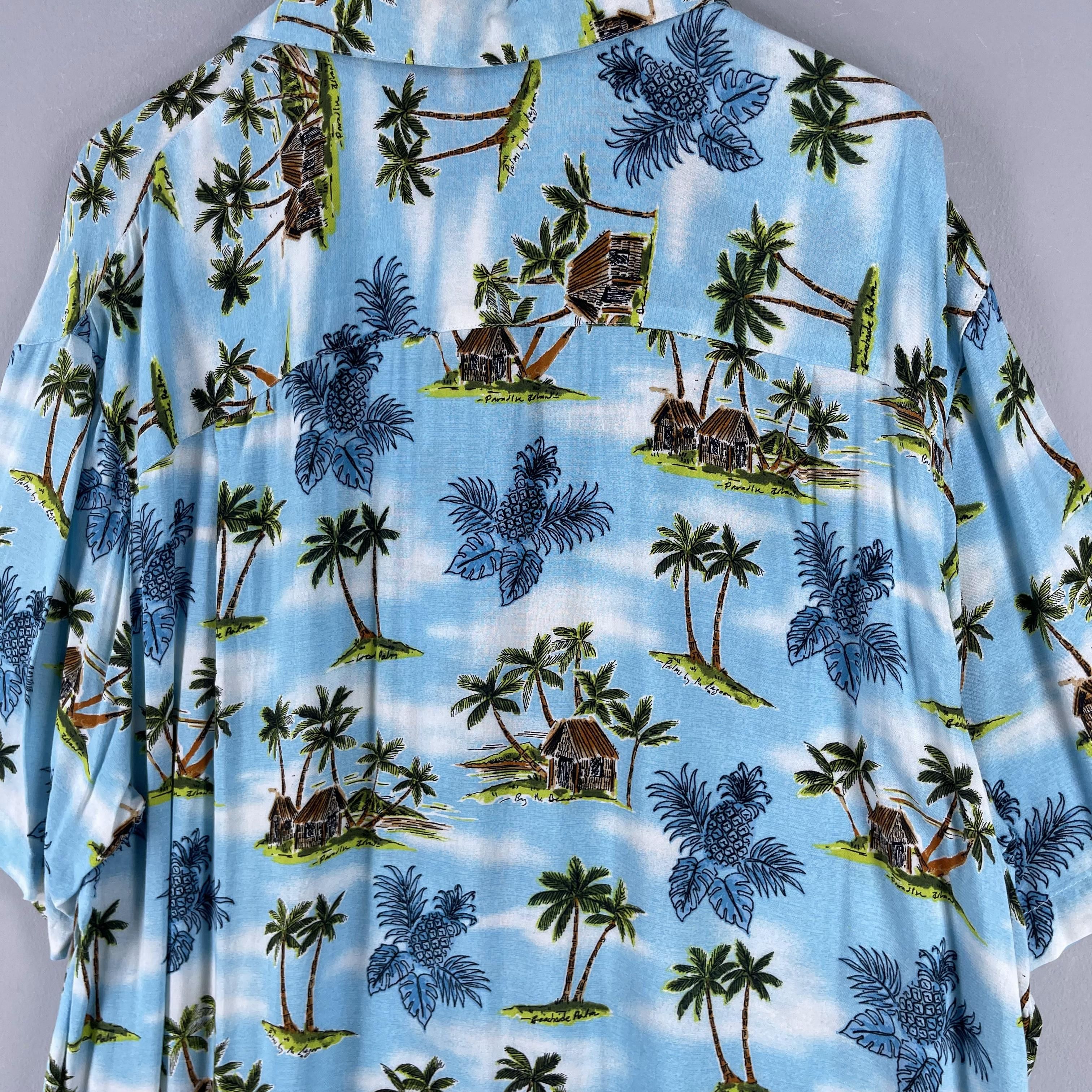 Vintage GEORGE Hawaiian Aloha Beach Tropical Motive Rayon Shirt Size US XL / EU 56 / 4 - 9 Thumbnail