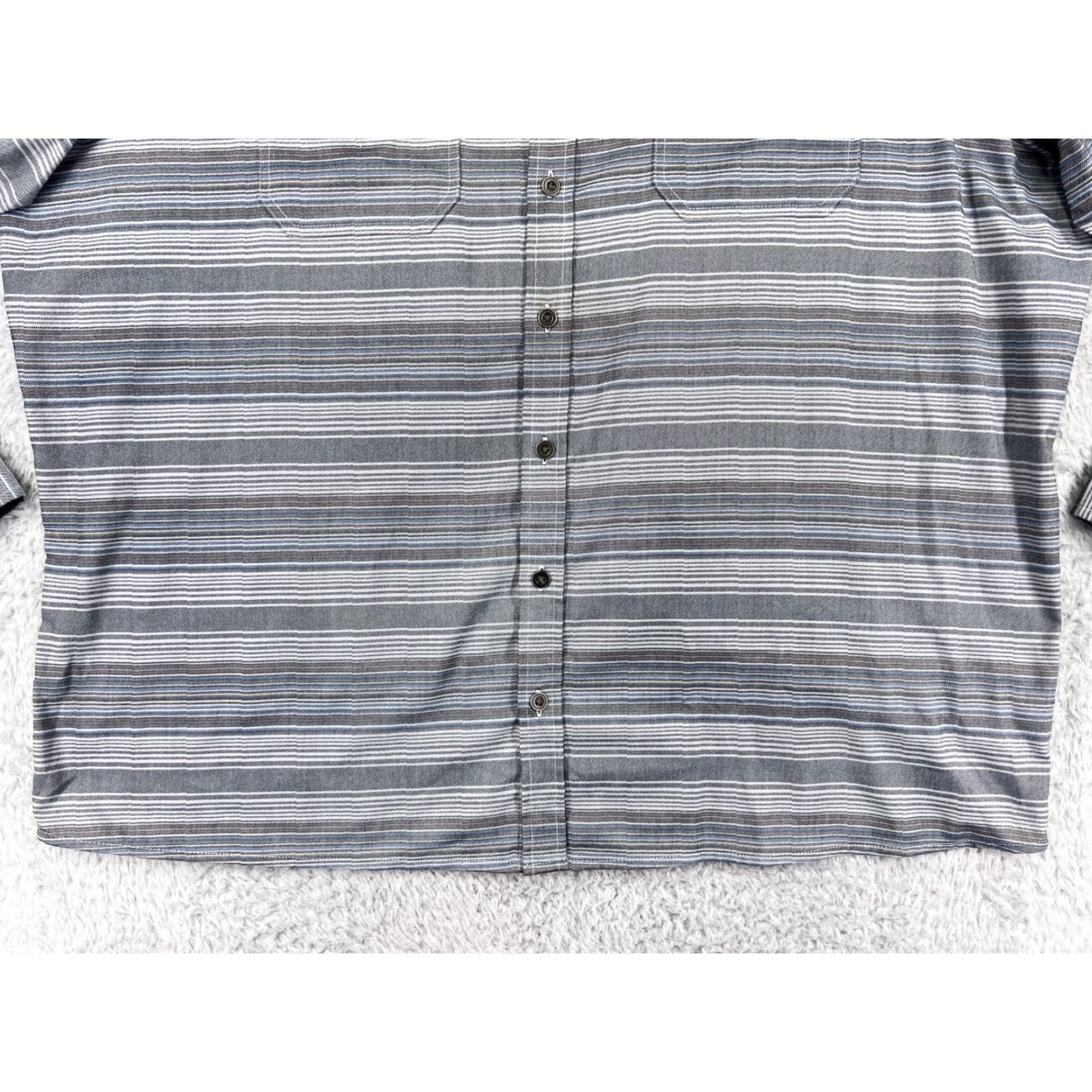 Vintage Swiss+Tech Shirt Men 3XL Gray Striped Long Sleeve Button Up Polyester Blend Size US XXL / EU 58 / 5 - 6 Thumbnail