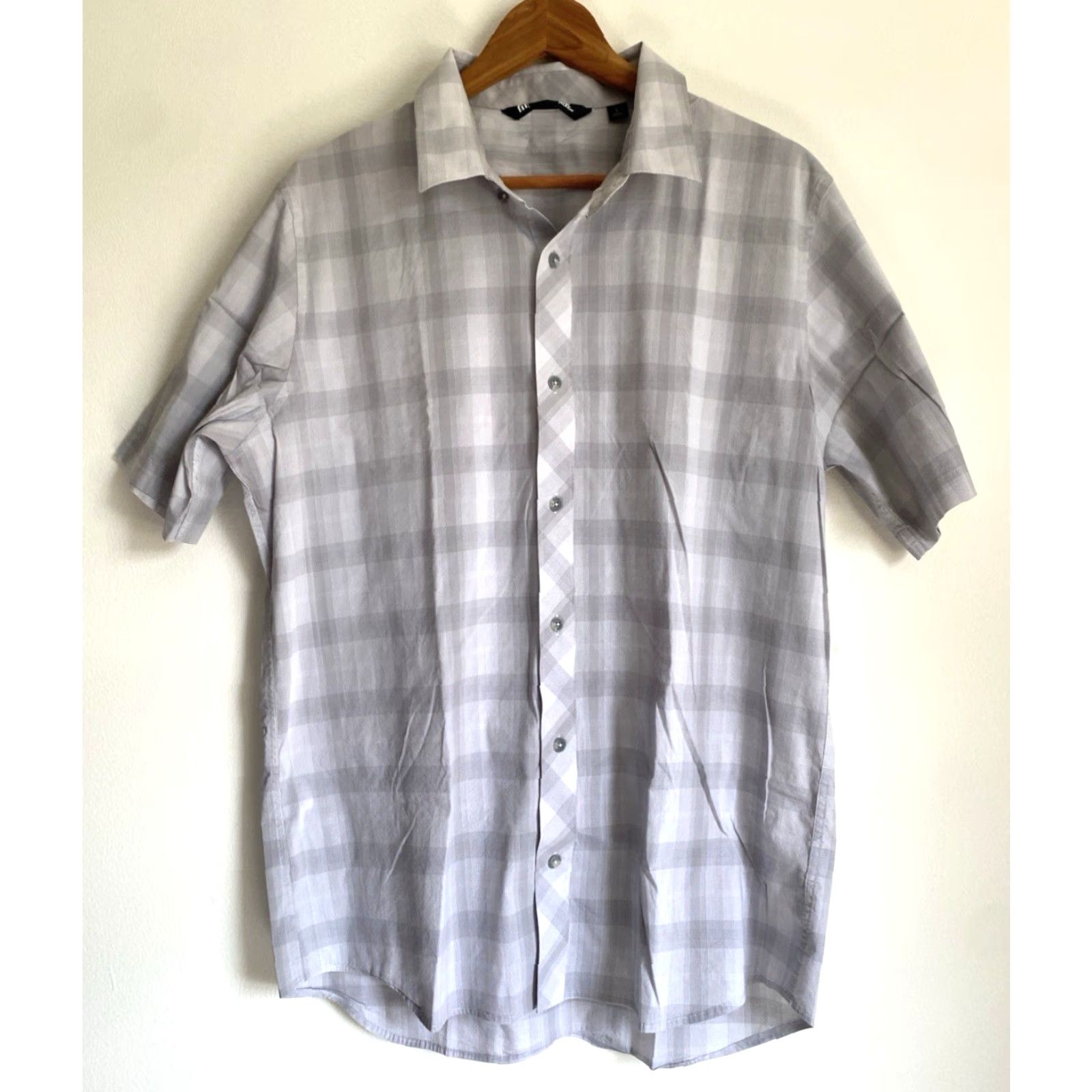 TravisMathew VINTAGE Travis Mathew Shirt Plaid Button-Up Short Sleeve Mens L Gray Cash or Check Casual Size US L / EU 52-54 / 3 - 2 Thumbnail
